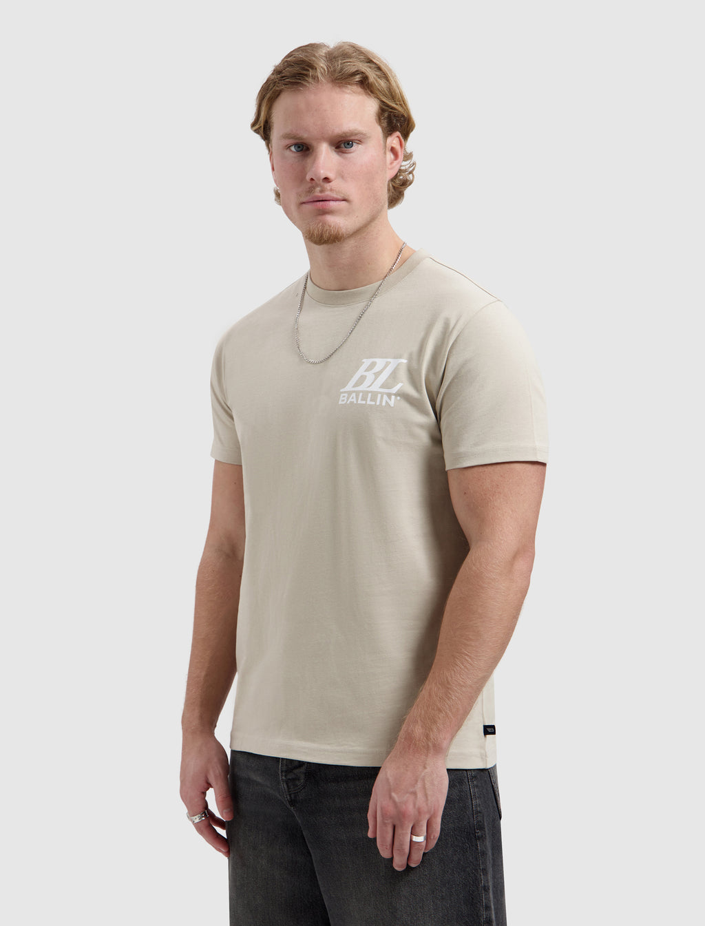Monogram Spray Logo T-shirt | Taupe