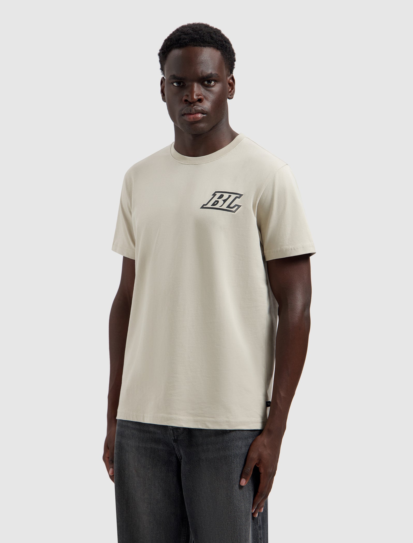 Stacked Logo T-shirt | Taupe