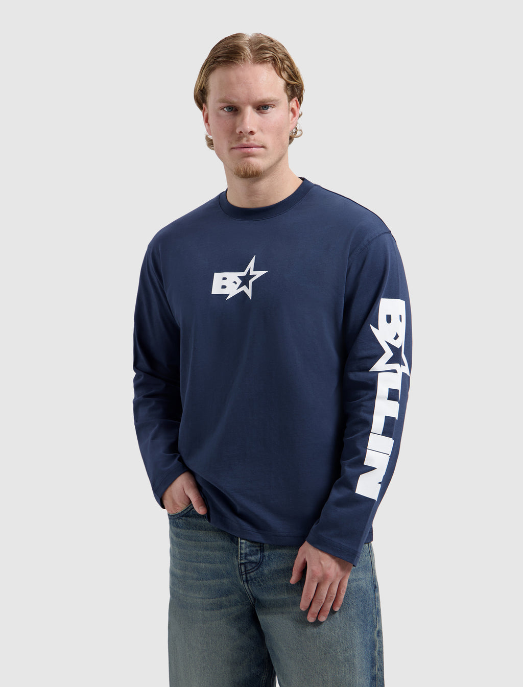 Monogram Star Longsleeve T-shirt | Navy