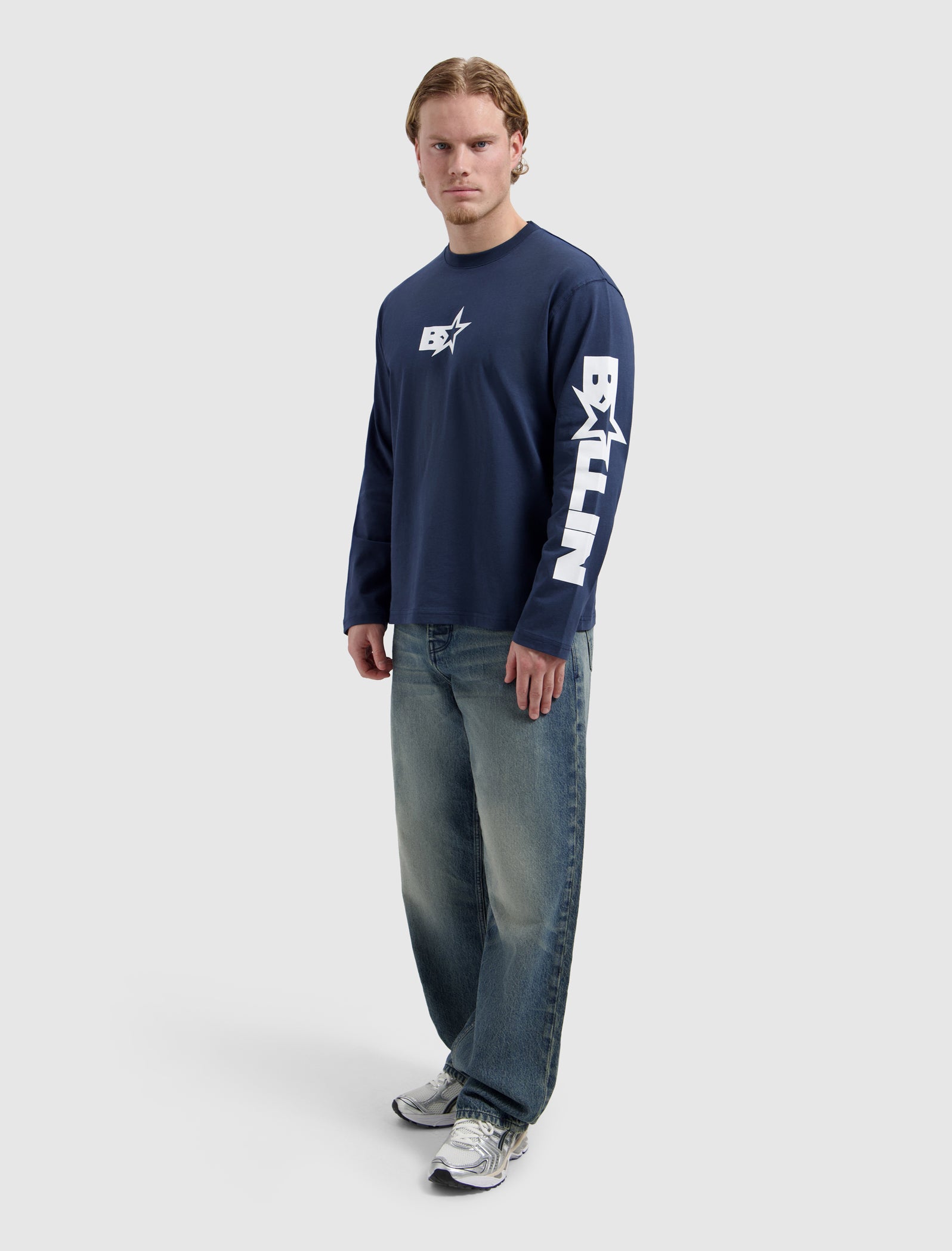 Monogram Star Longsleeve T-shirt | Navy