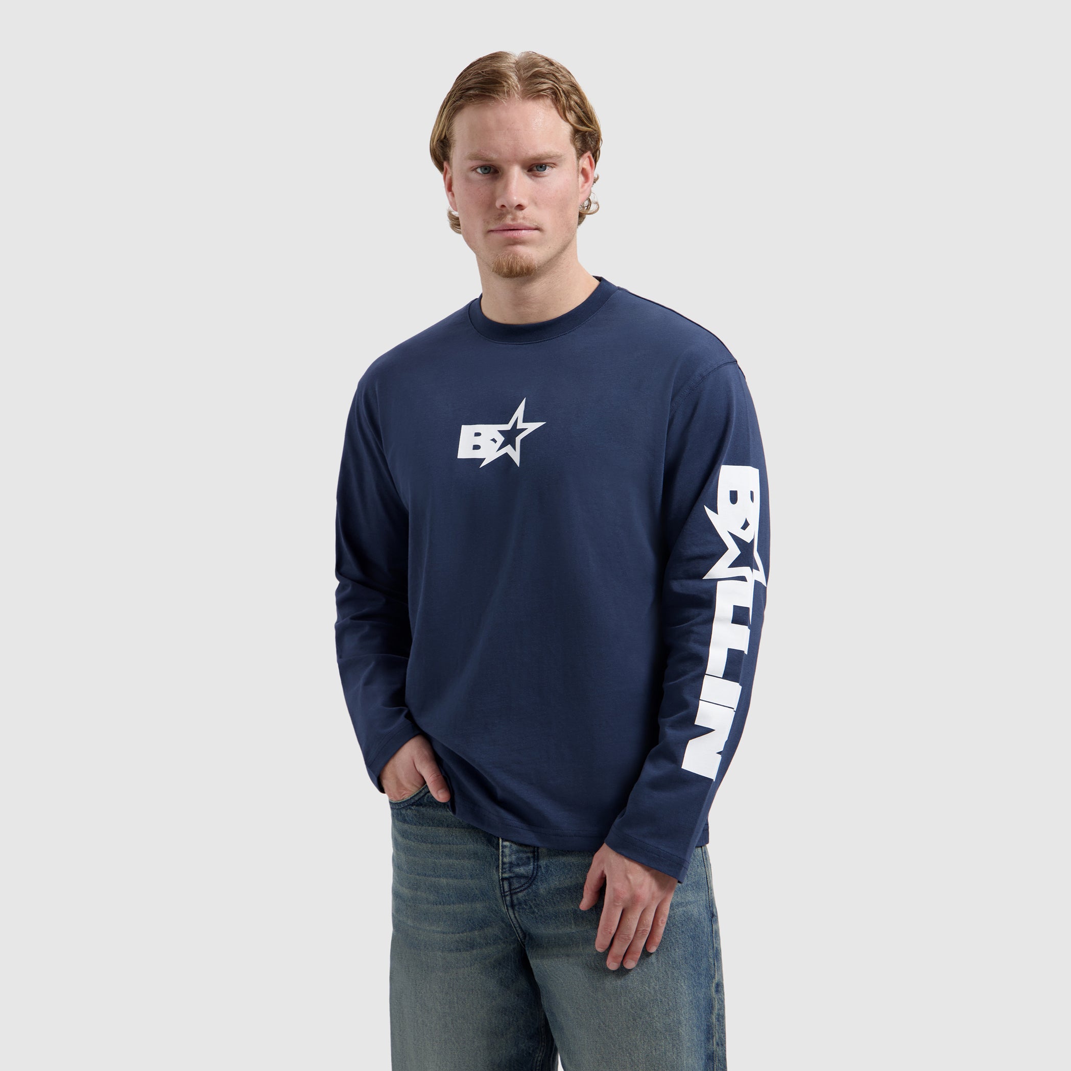 Monogram Star Longsleeve T-shirt | Navy