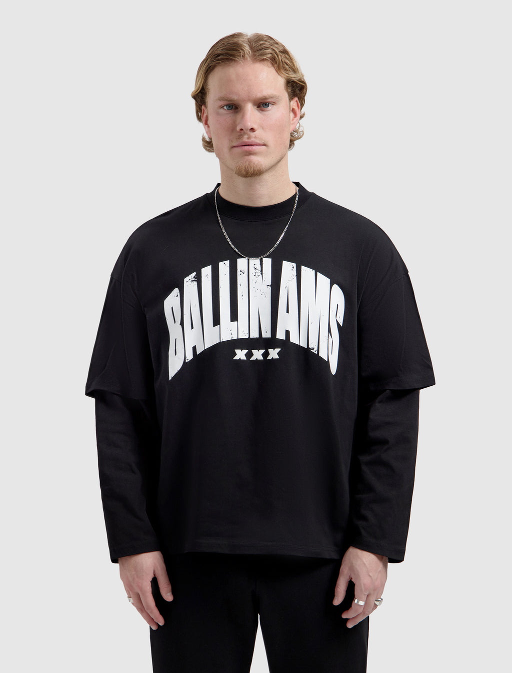 Ballin AMS Layered Longsleeve T-shirt | Black