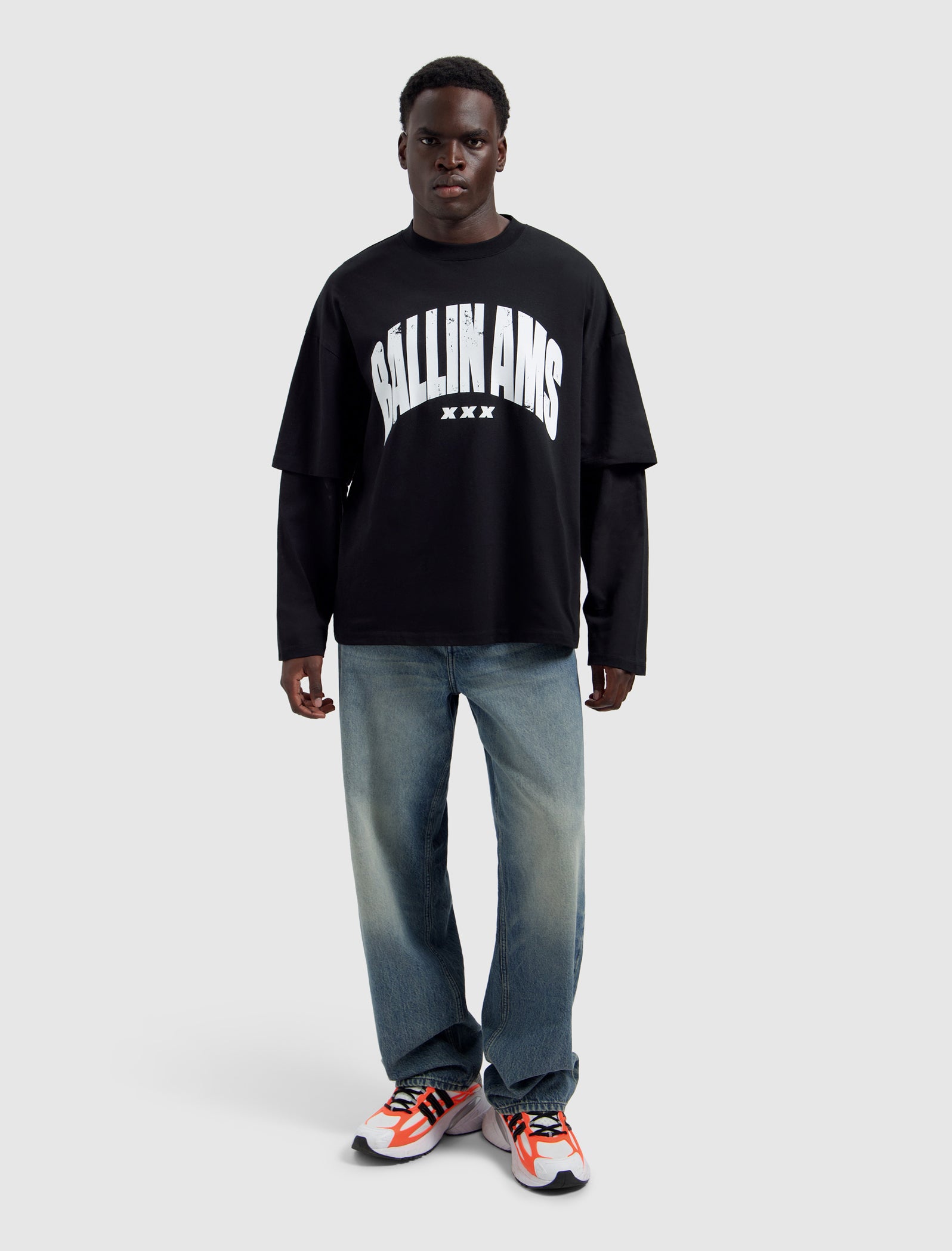 Ballin AMS Layered Longsleeve T-shirt | Black