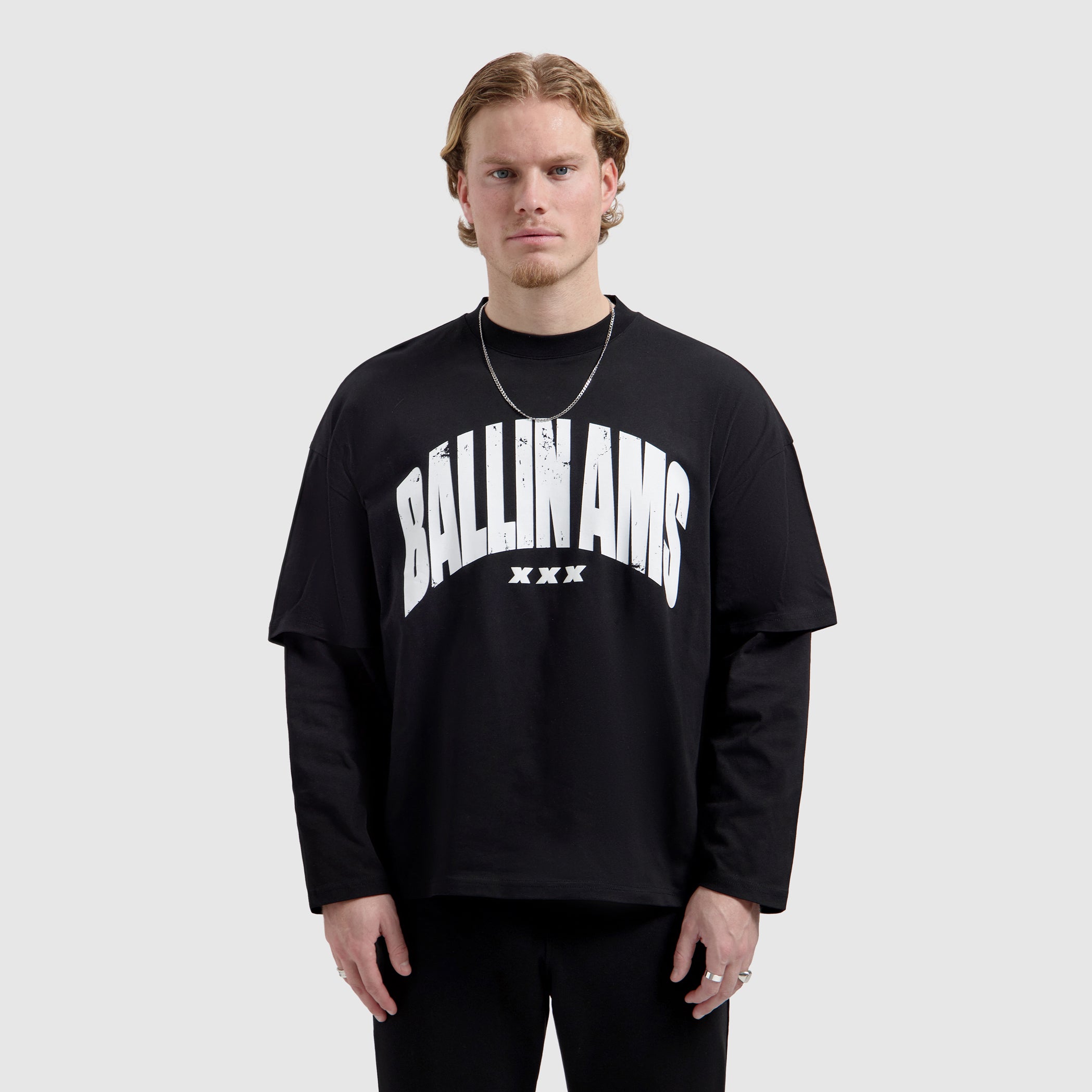 Ballin AMS Layered Longsleeve T-shirt | Black