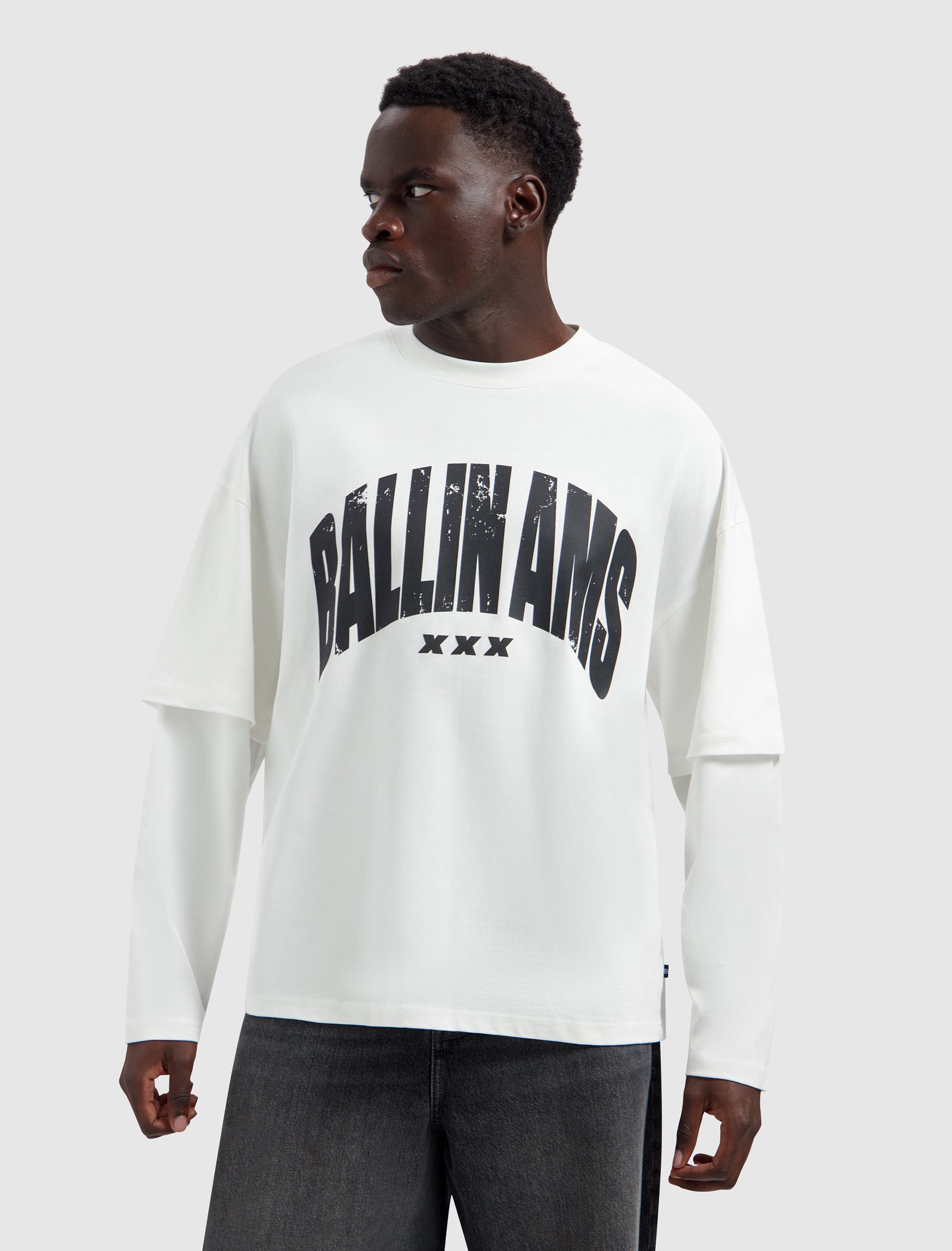 Ballin AMS Layered Longsleeve T-shirt | Off White