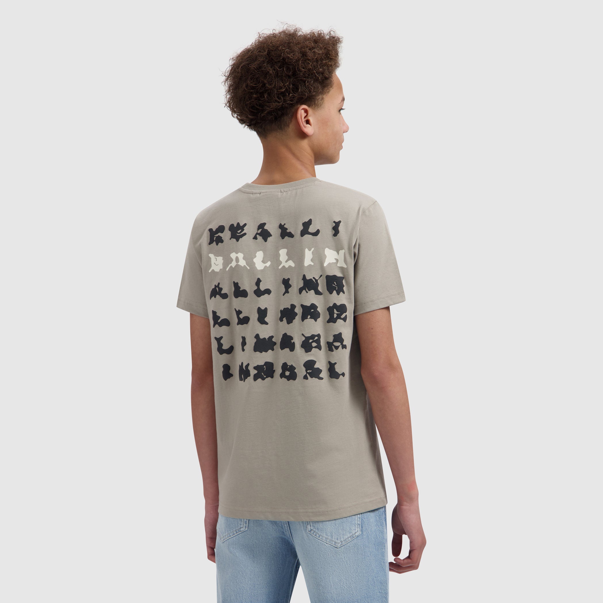 Junior Abstract Letter T-shirt | Taupe
