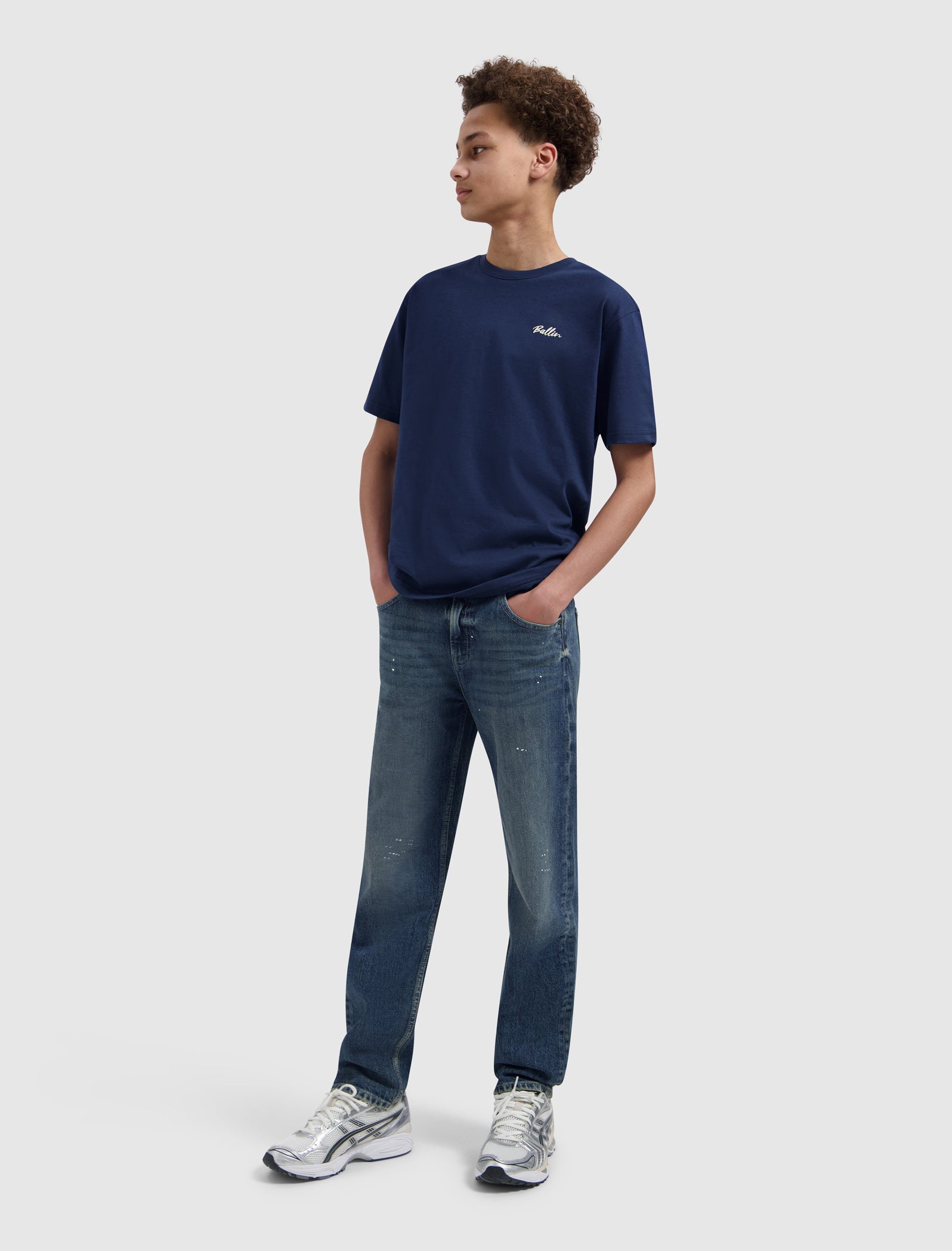 Junior Script Logo T-shirt | Navy