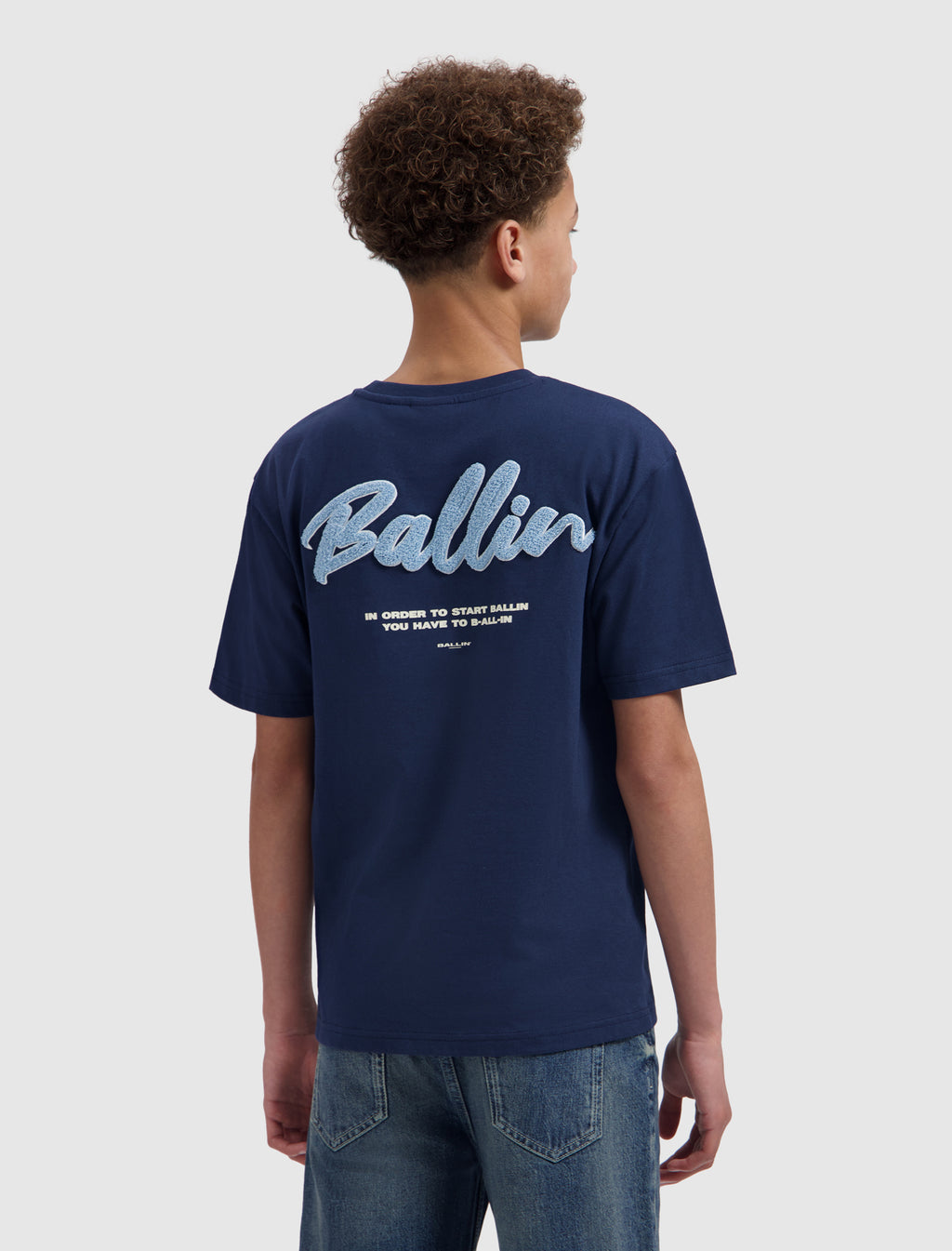Junior Script Logo T-shirt | Navy