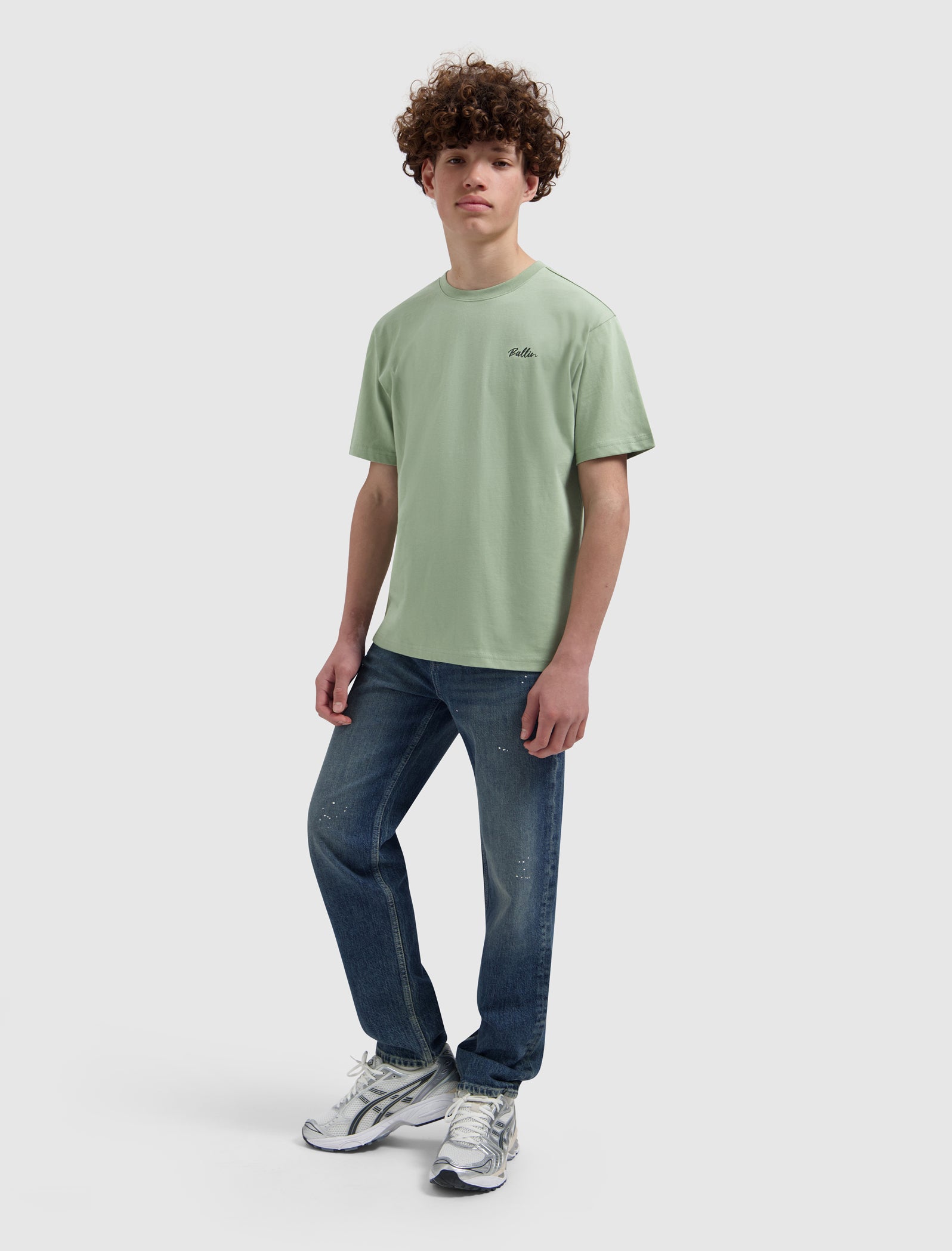 Junior Script Logo T-shirt | Army Green