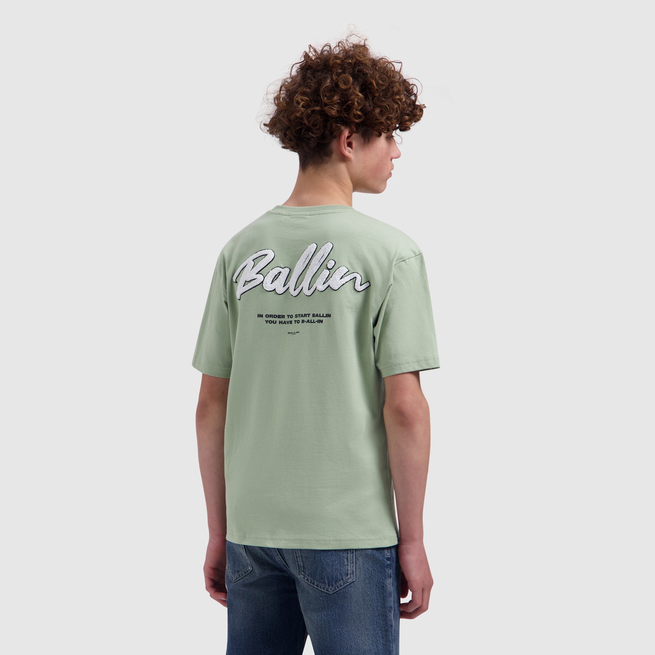 Junior Script Logo T-shirt | Army Green