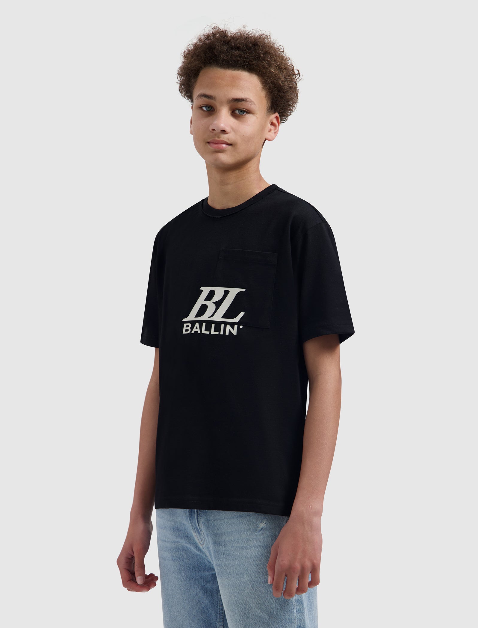 Junior Monogram Pocket T-shirt | Black