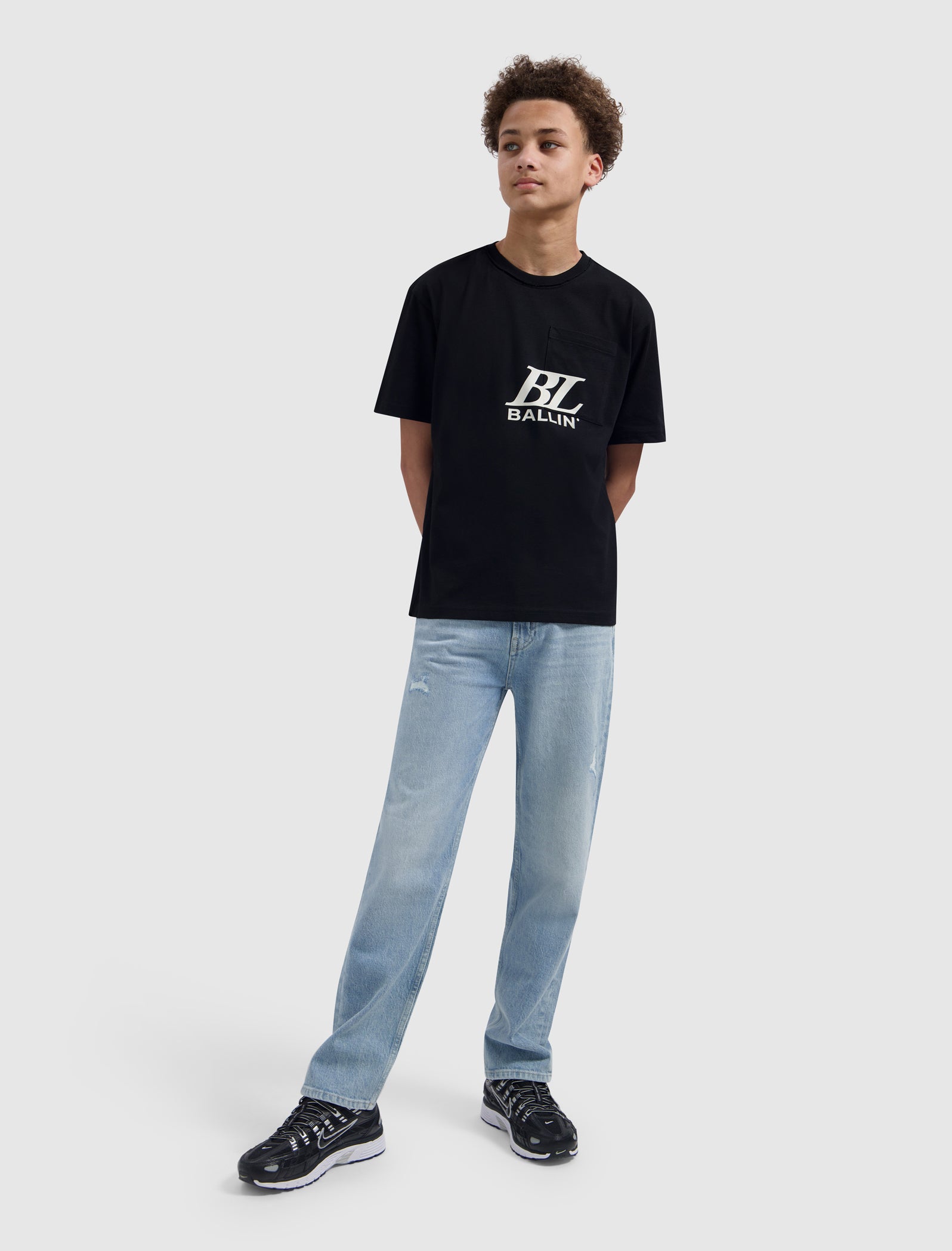 Junior Monogram Pocket T-shirt | Black