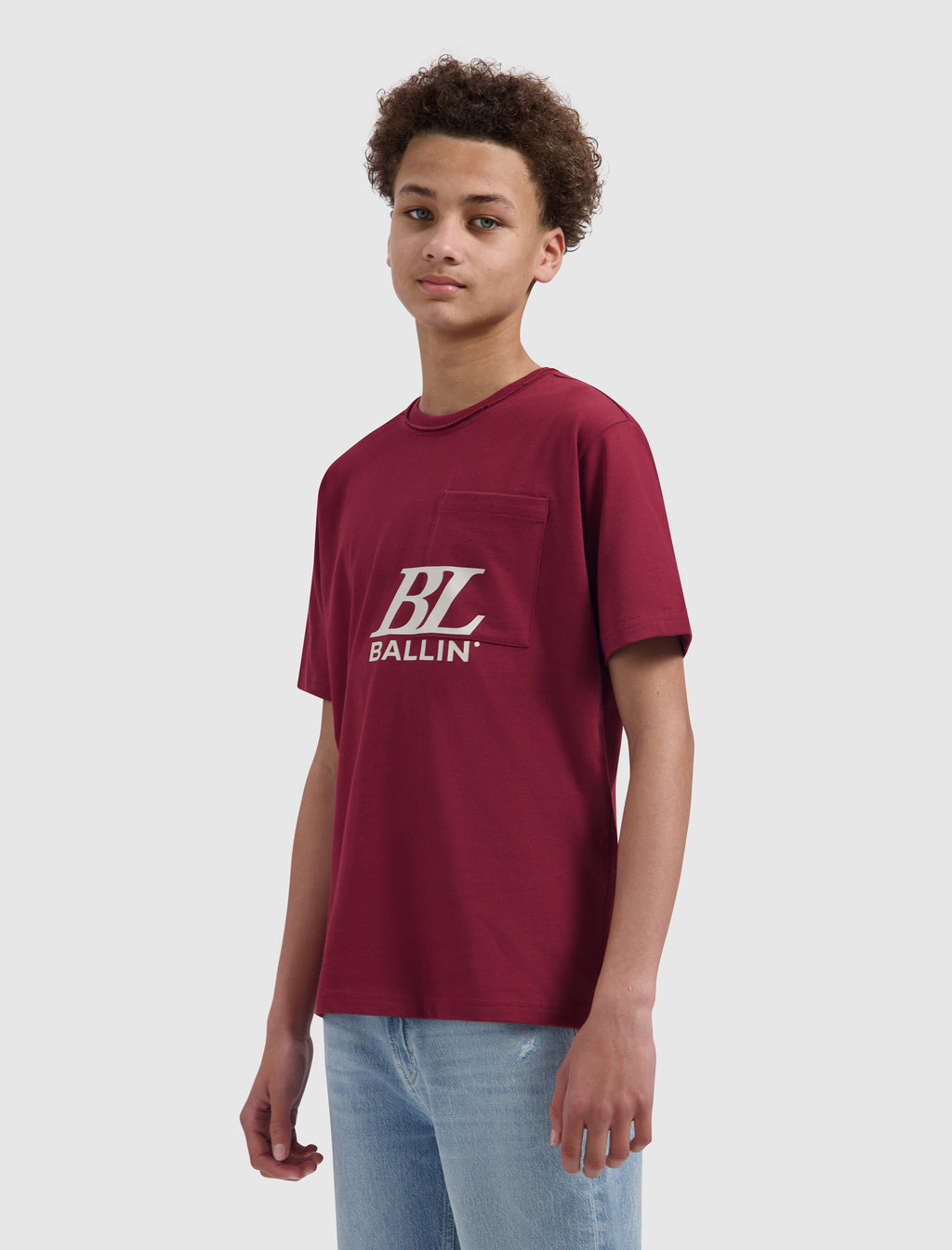 Junior Monogram Pocket T-shirt | Bordeaux