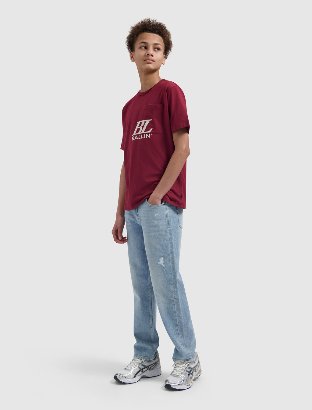 Junior Monogram Pocket T-shirt | Bordeaux