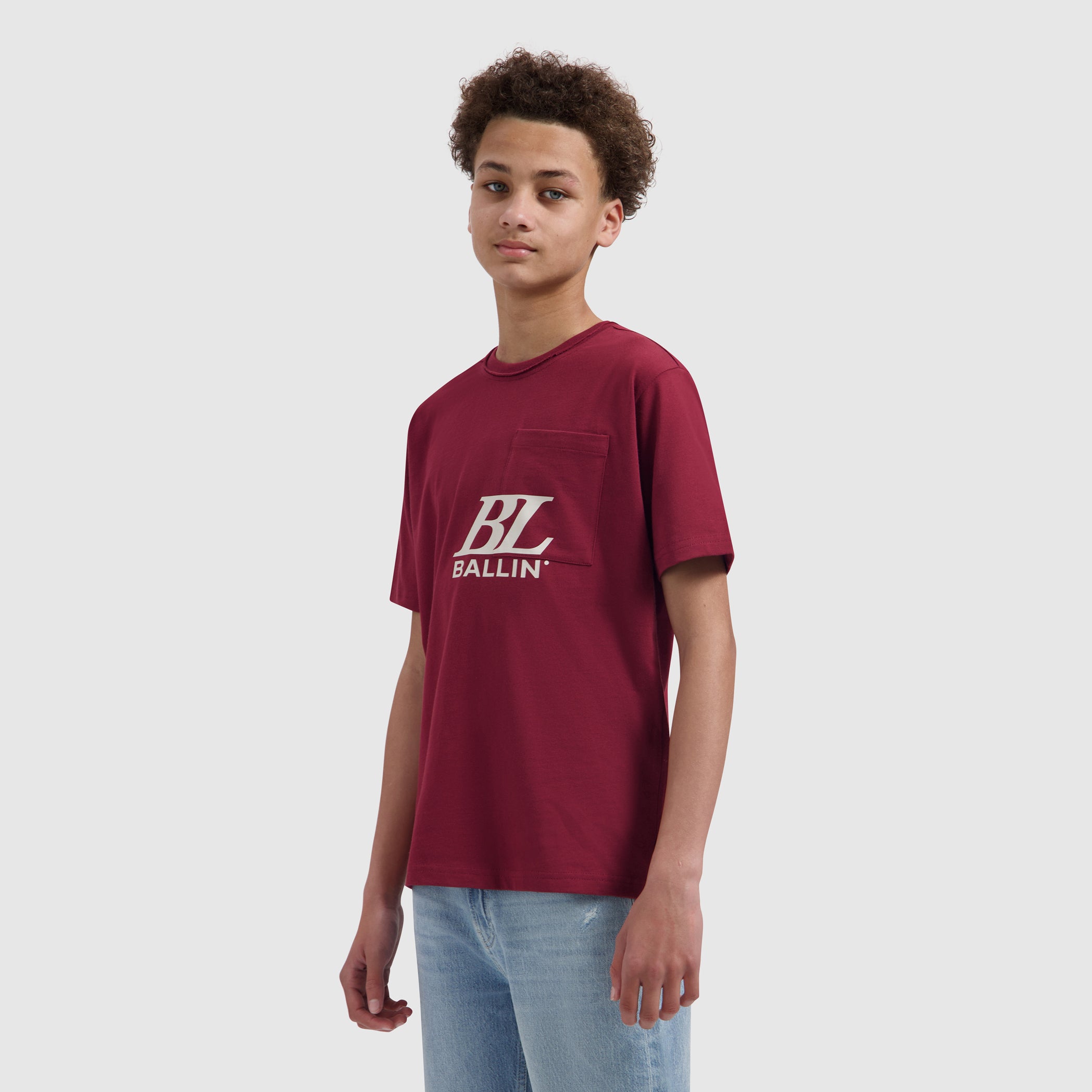 Junior Monogram Pocket T-shirt | Bordeaux
