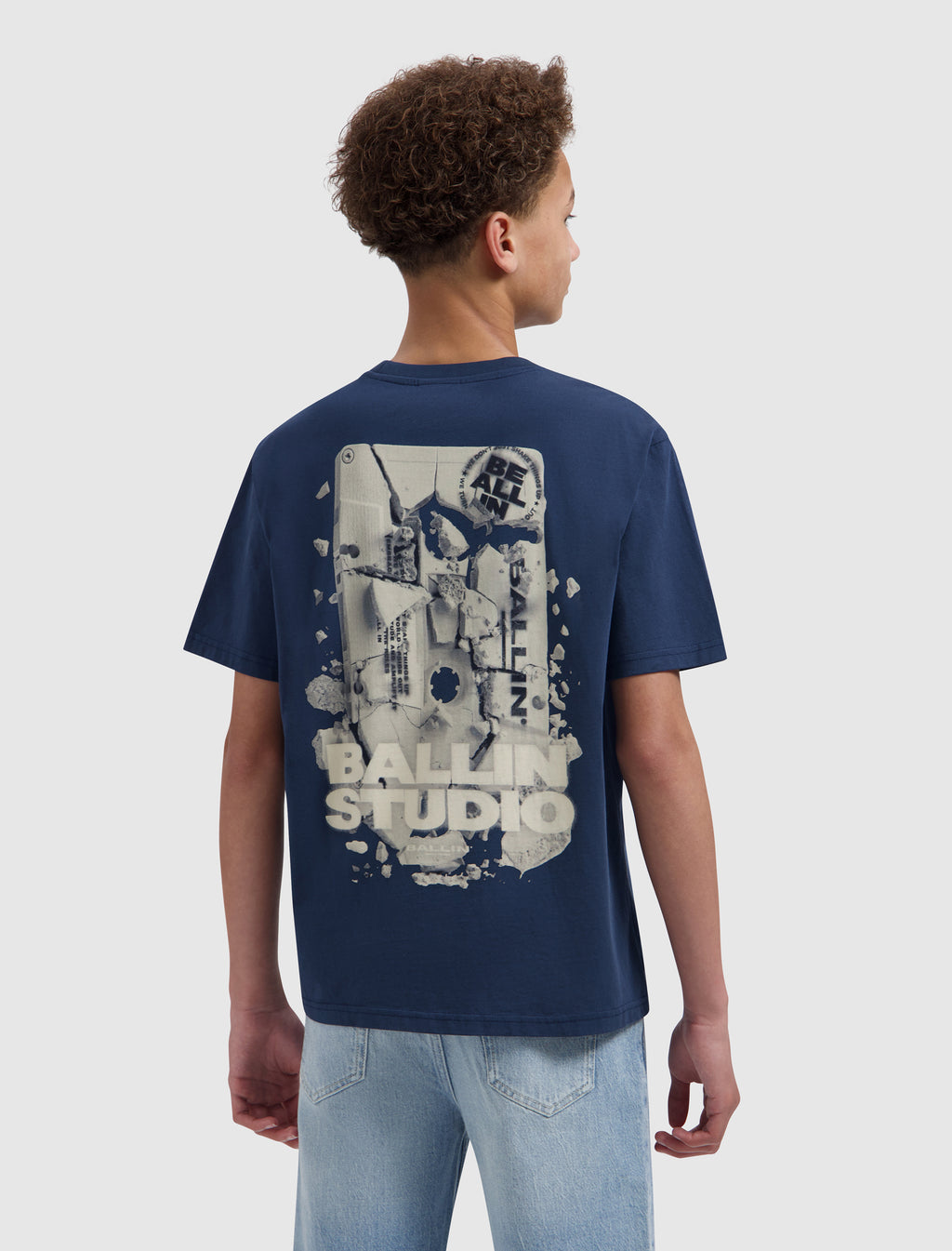 Junior Exploding Cassette Tape T-shirt | Navy