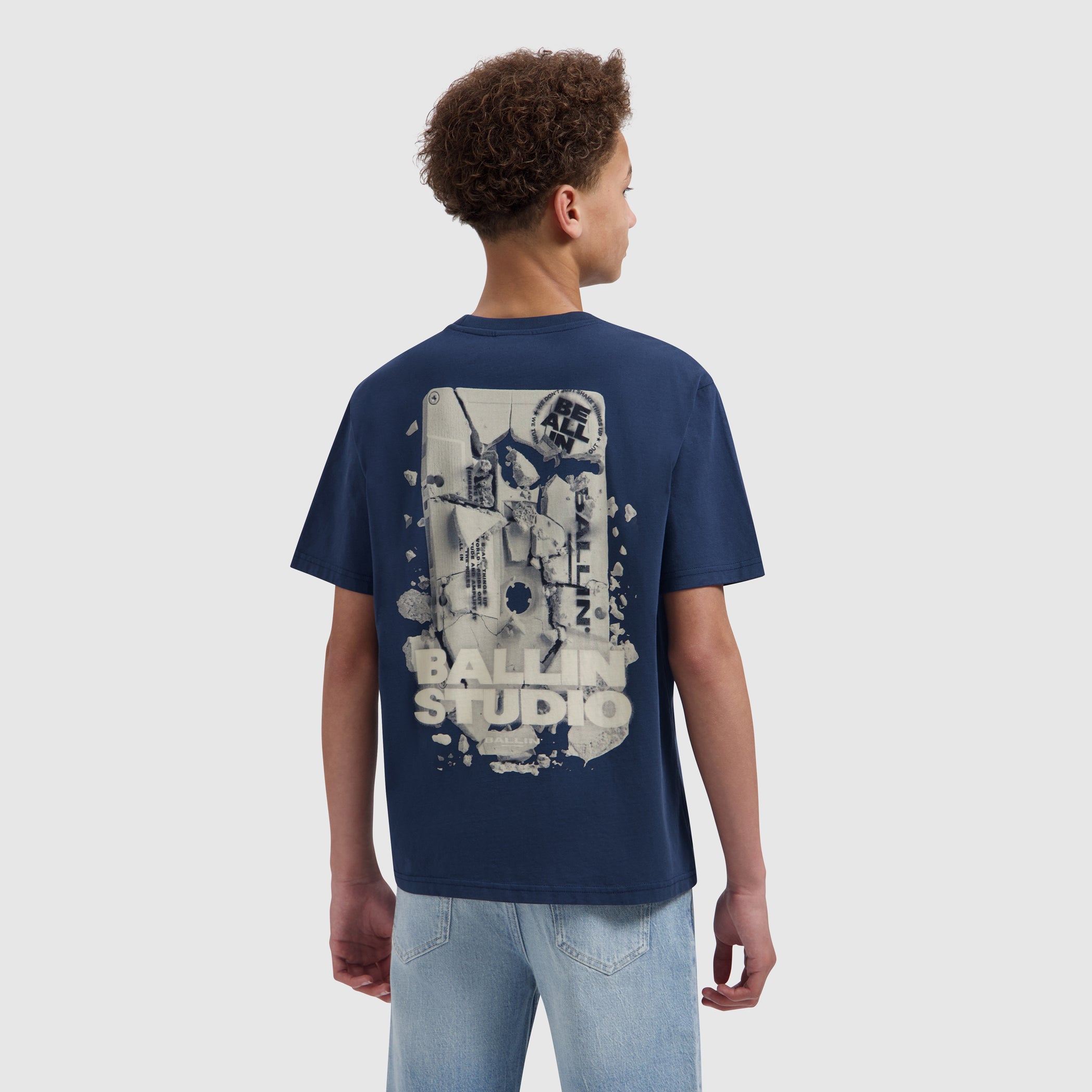 Junior Exploding Cassette Tape T-shirt | Navy