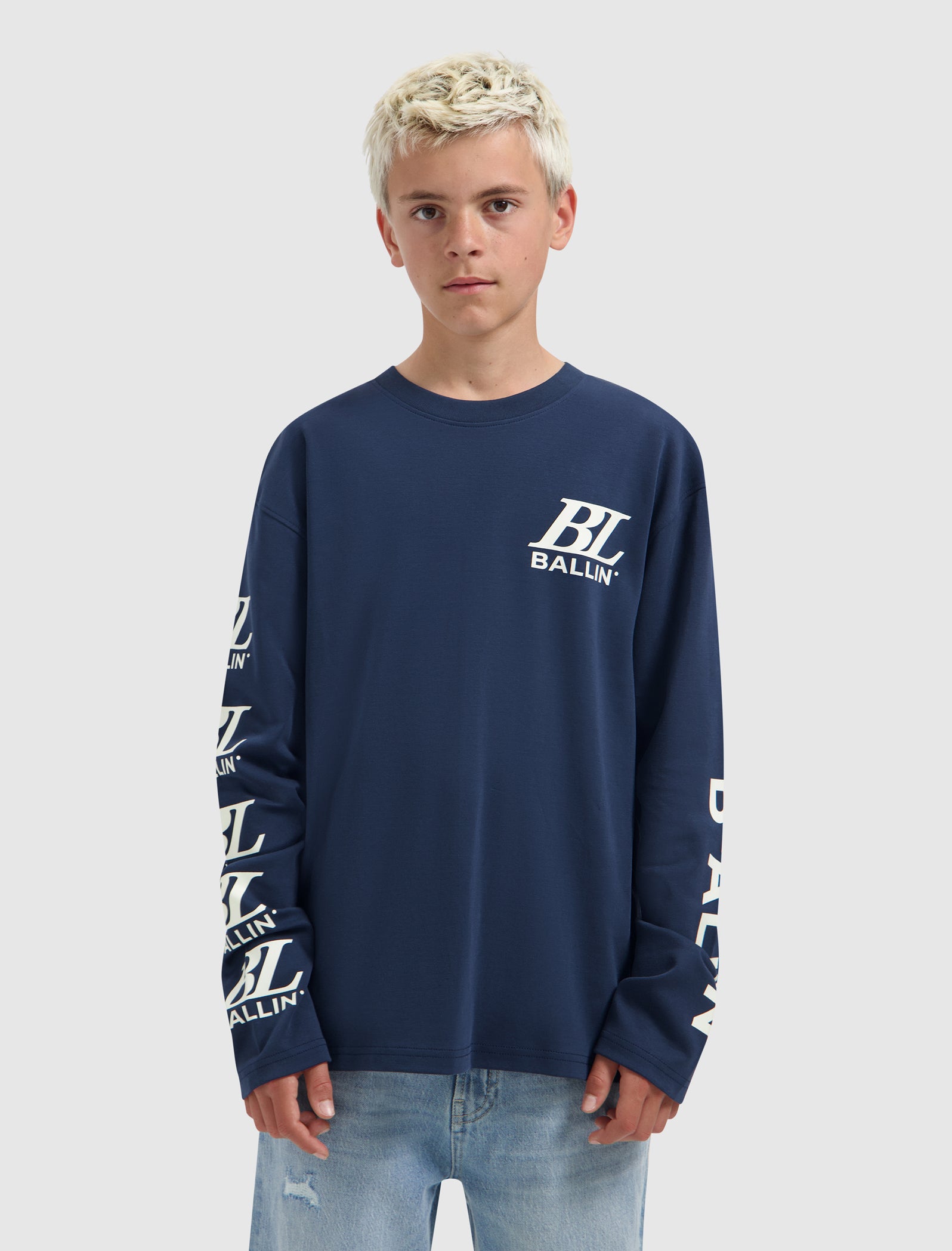 Junior Monogram Longsleeve | Navy