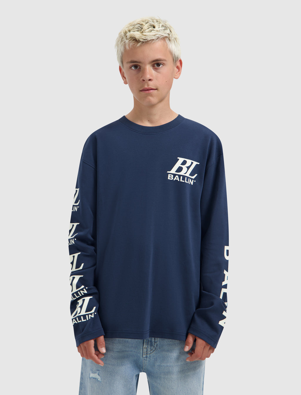 Junior Monogram Longsleeve | Navy
