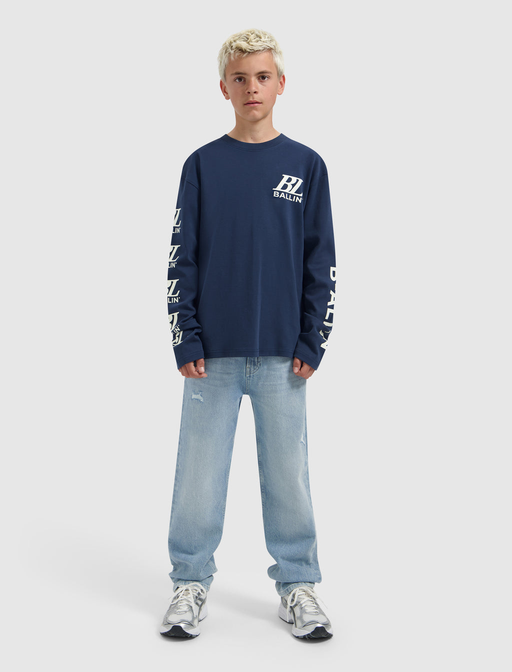 Junior Monogram Longsleeve | Navy