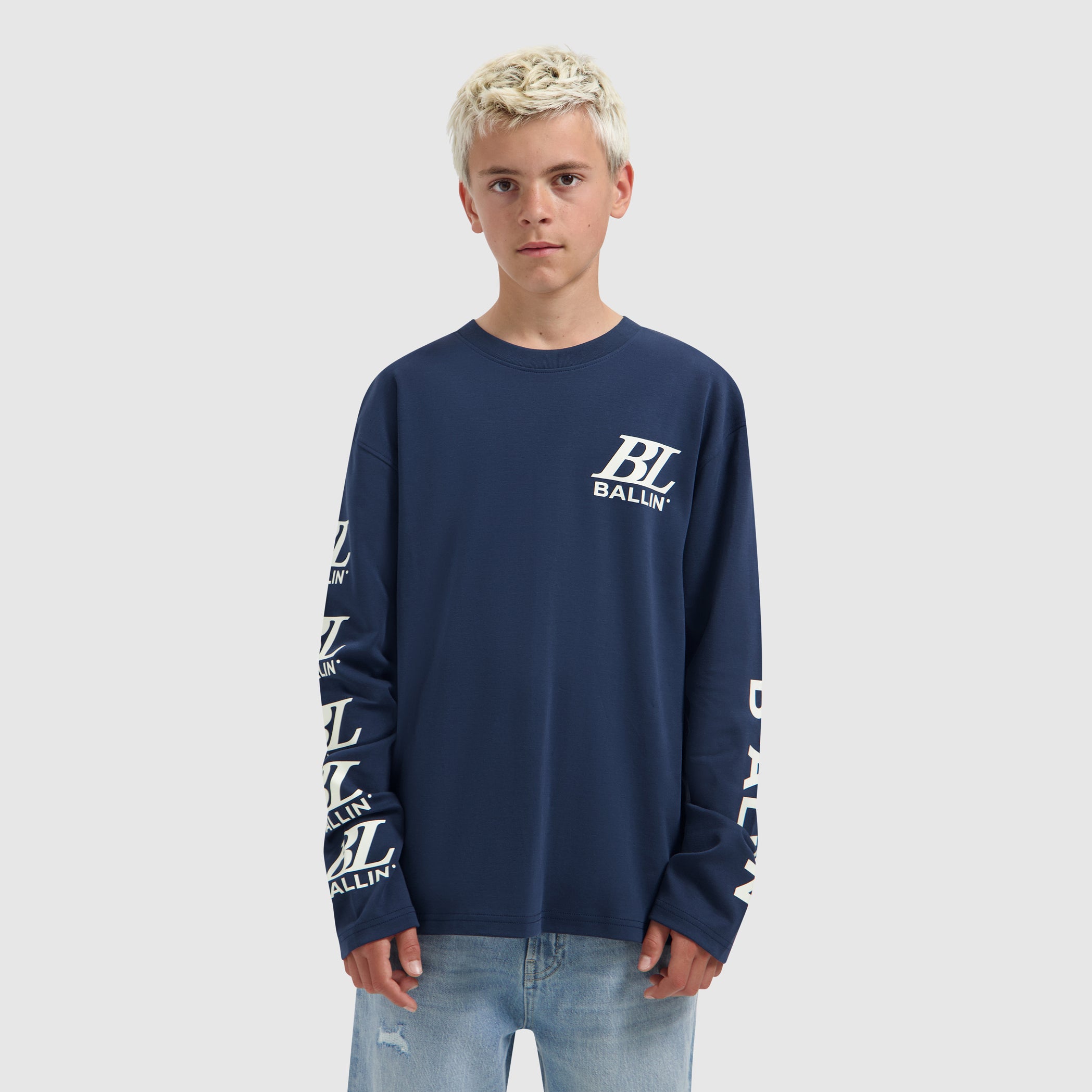 Junior Monogram Longsleeve | Navy
