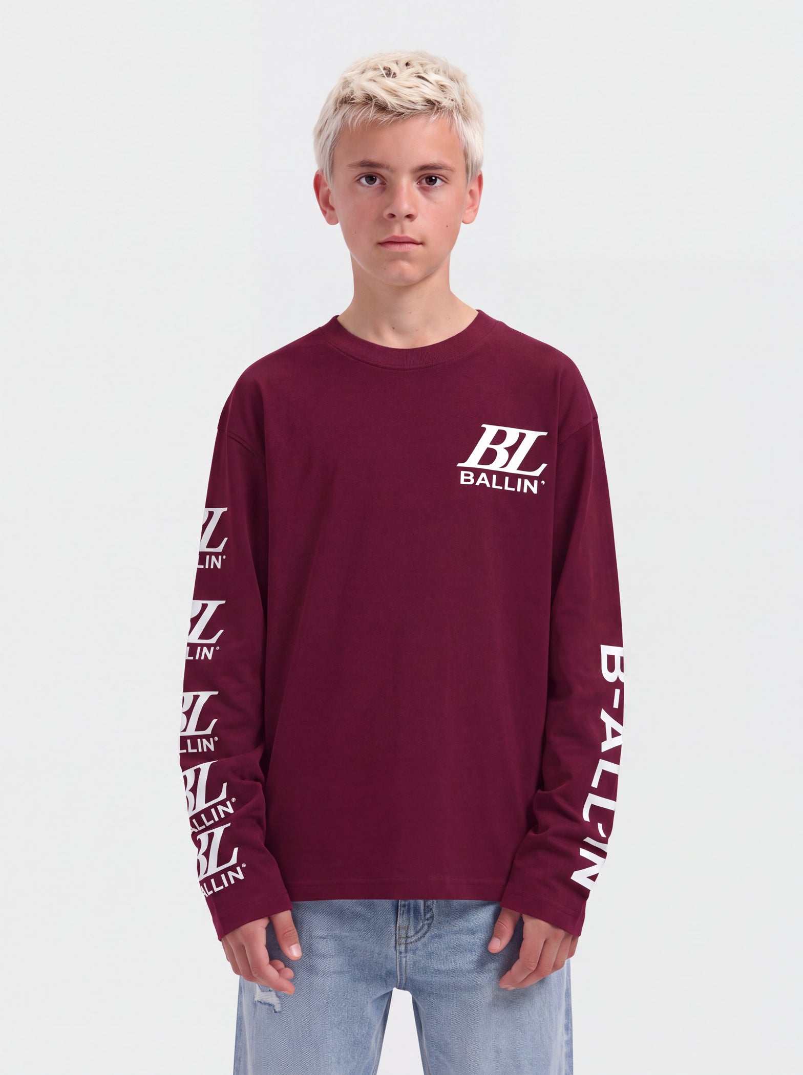 Junior Monogram Longsleeve | Bordeaux