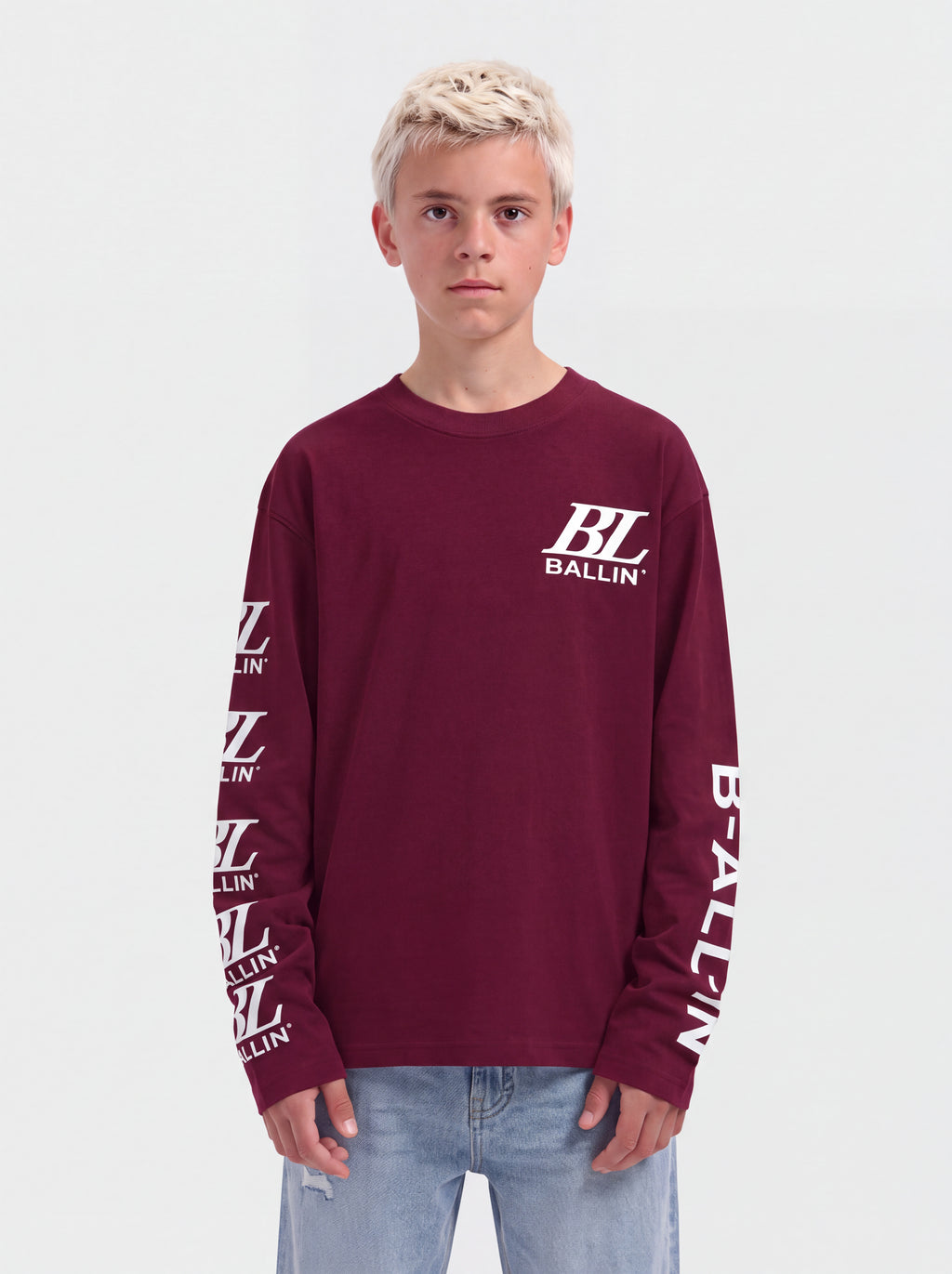 Junior Monogram Longsleeve | Bordeaux