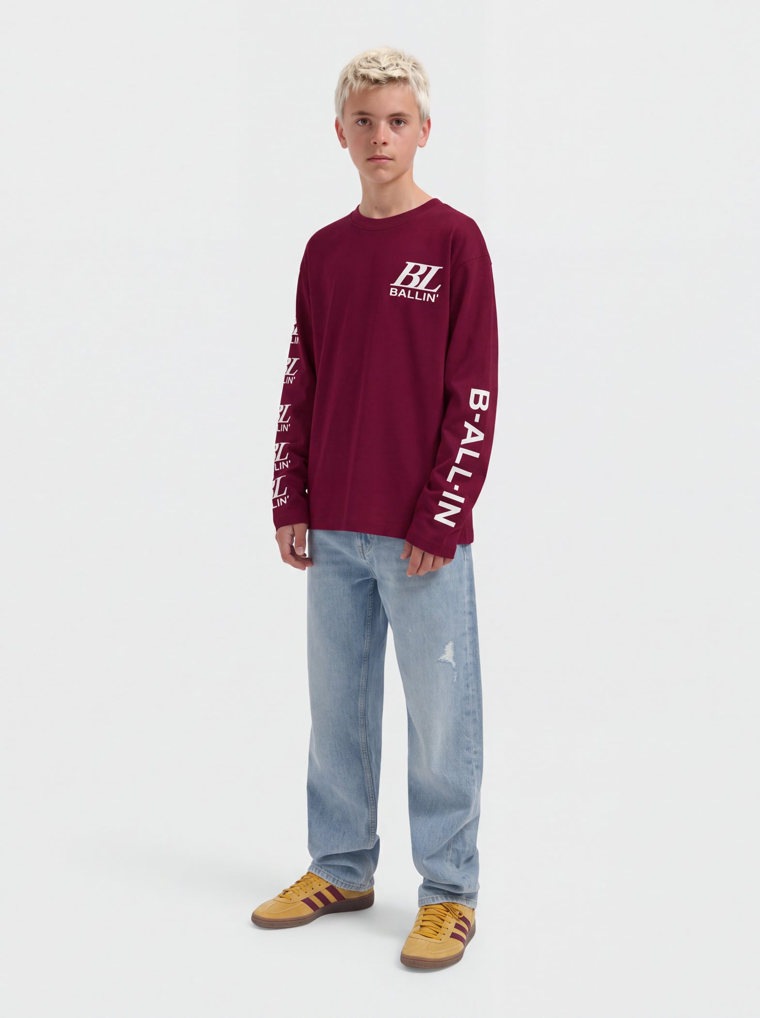 Junior Monogram Longsleeve | Bordeaux