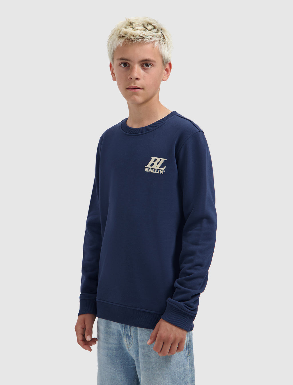 Junior Monogram Crewneck | Navy