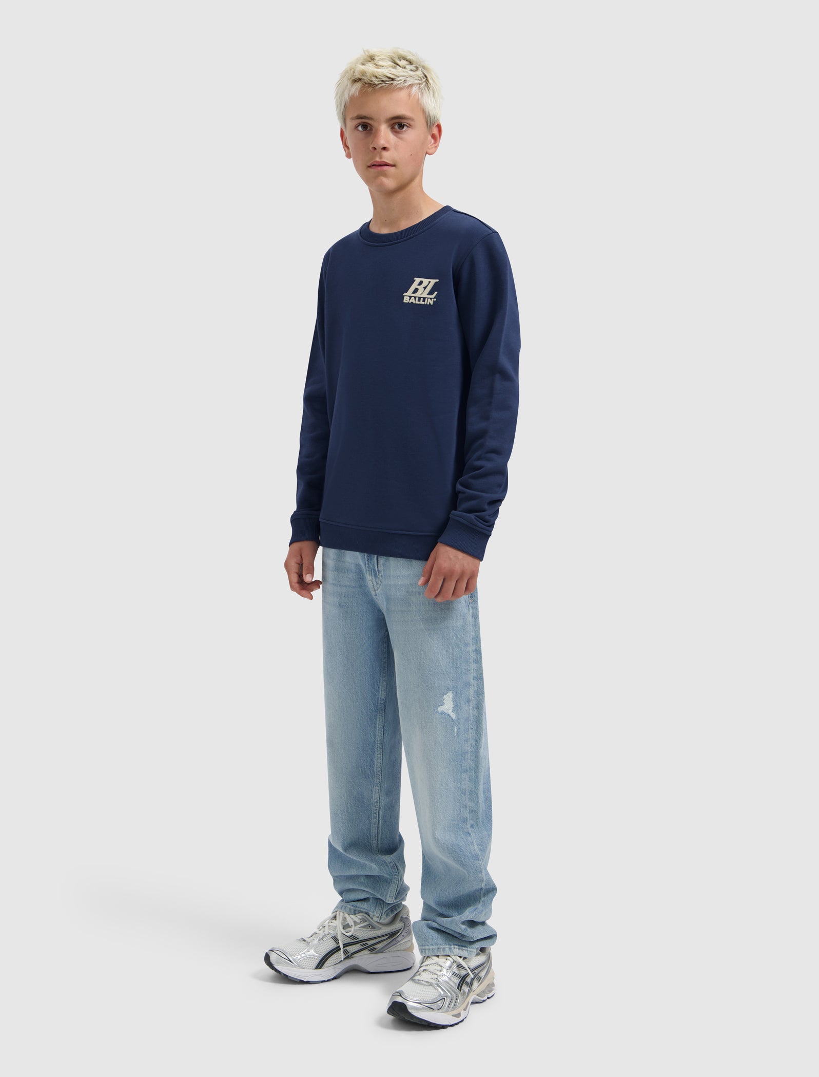 Junior Monogram Crewneck | Navy
