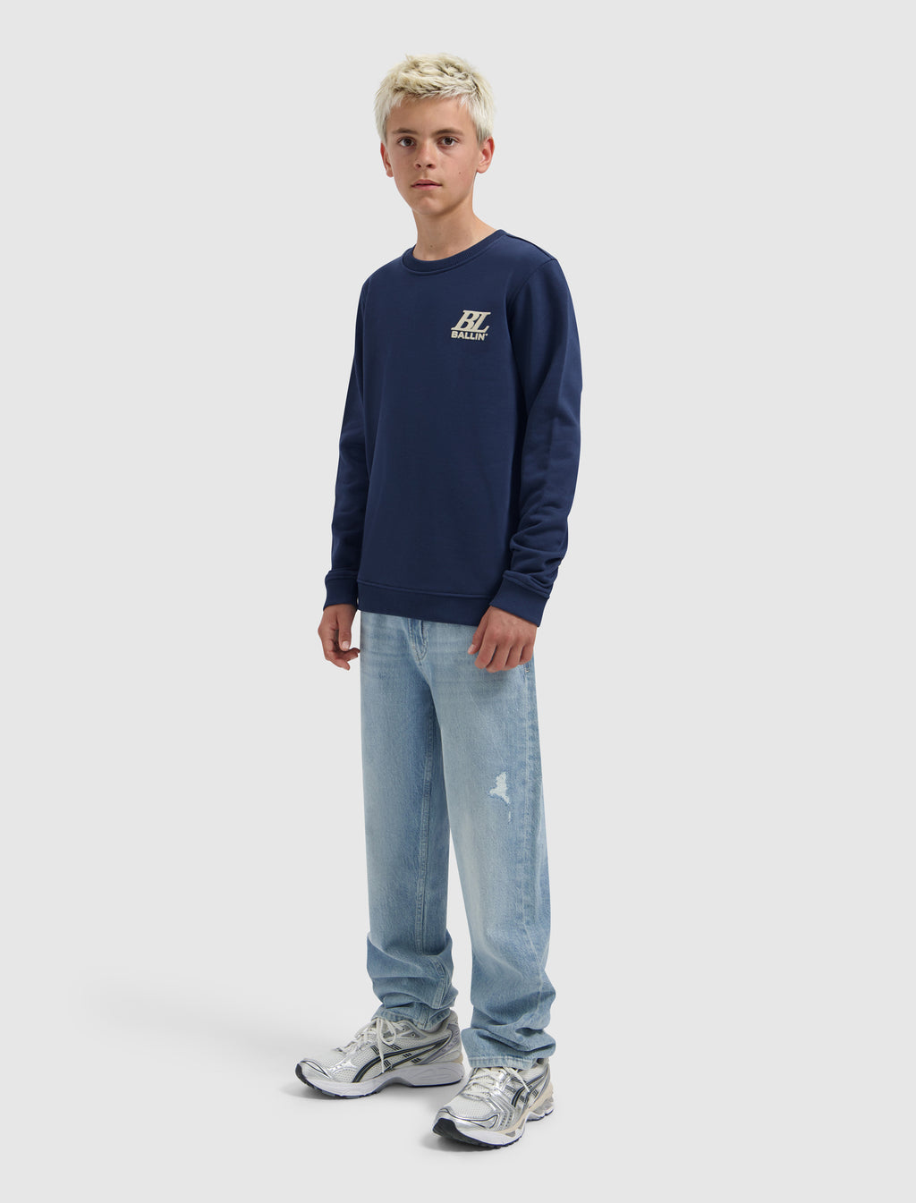Junior Monogram Crewneck | Navy