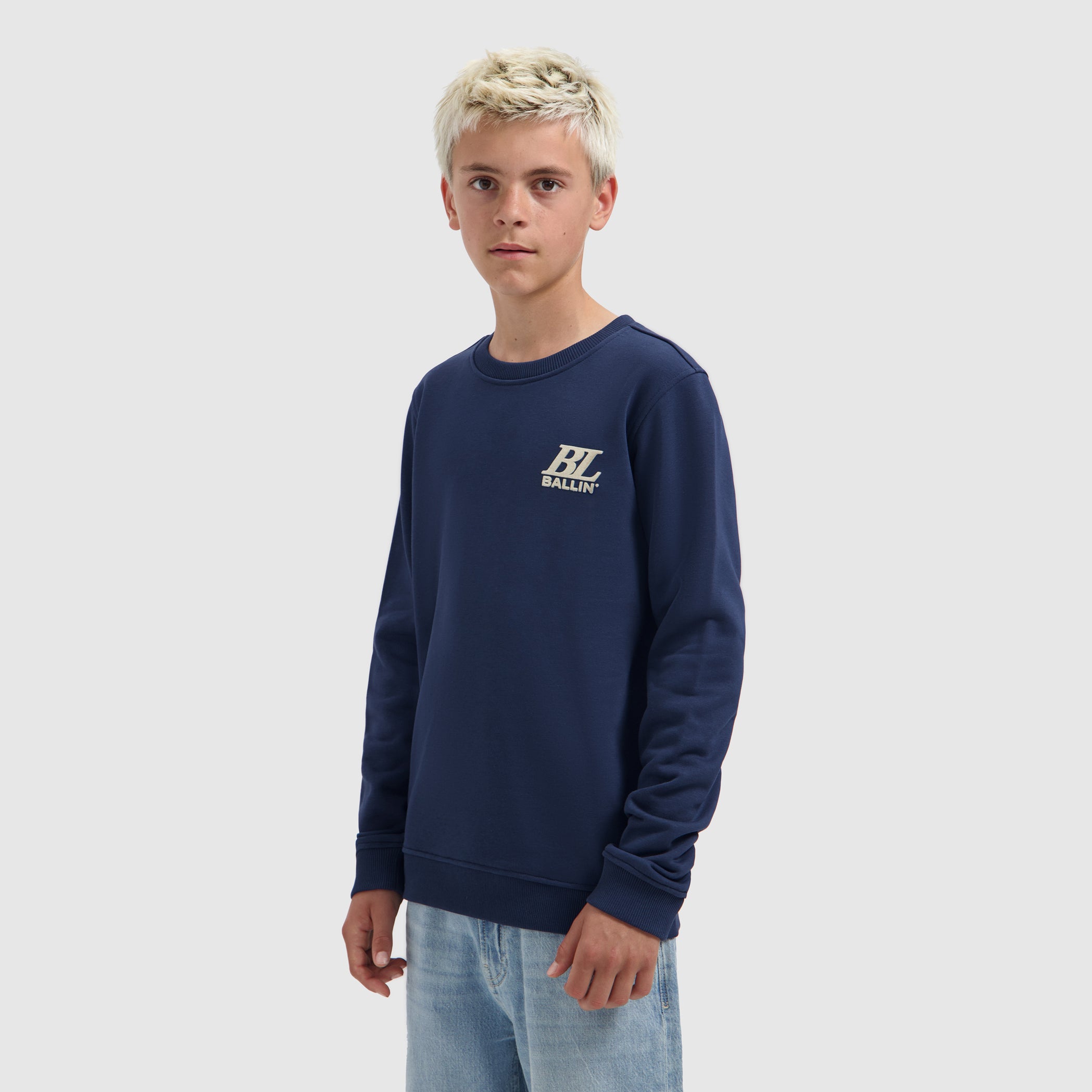 Junior Monogram Crewneck | Navy