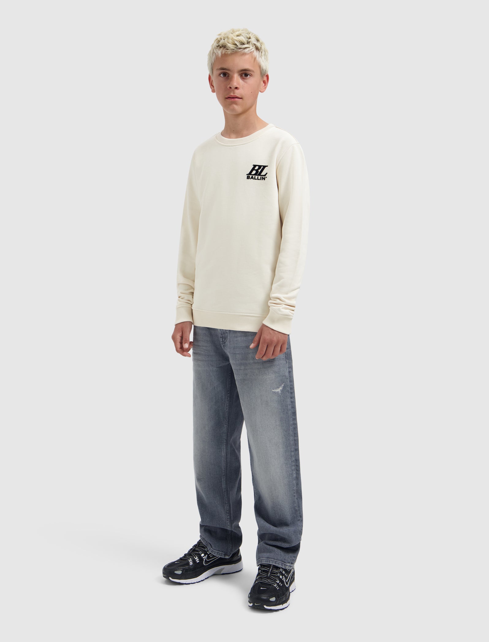 Junior Monogram Crewneck | Ecru
