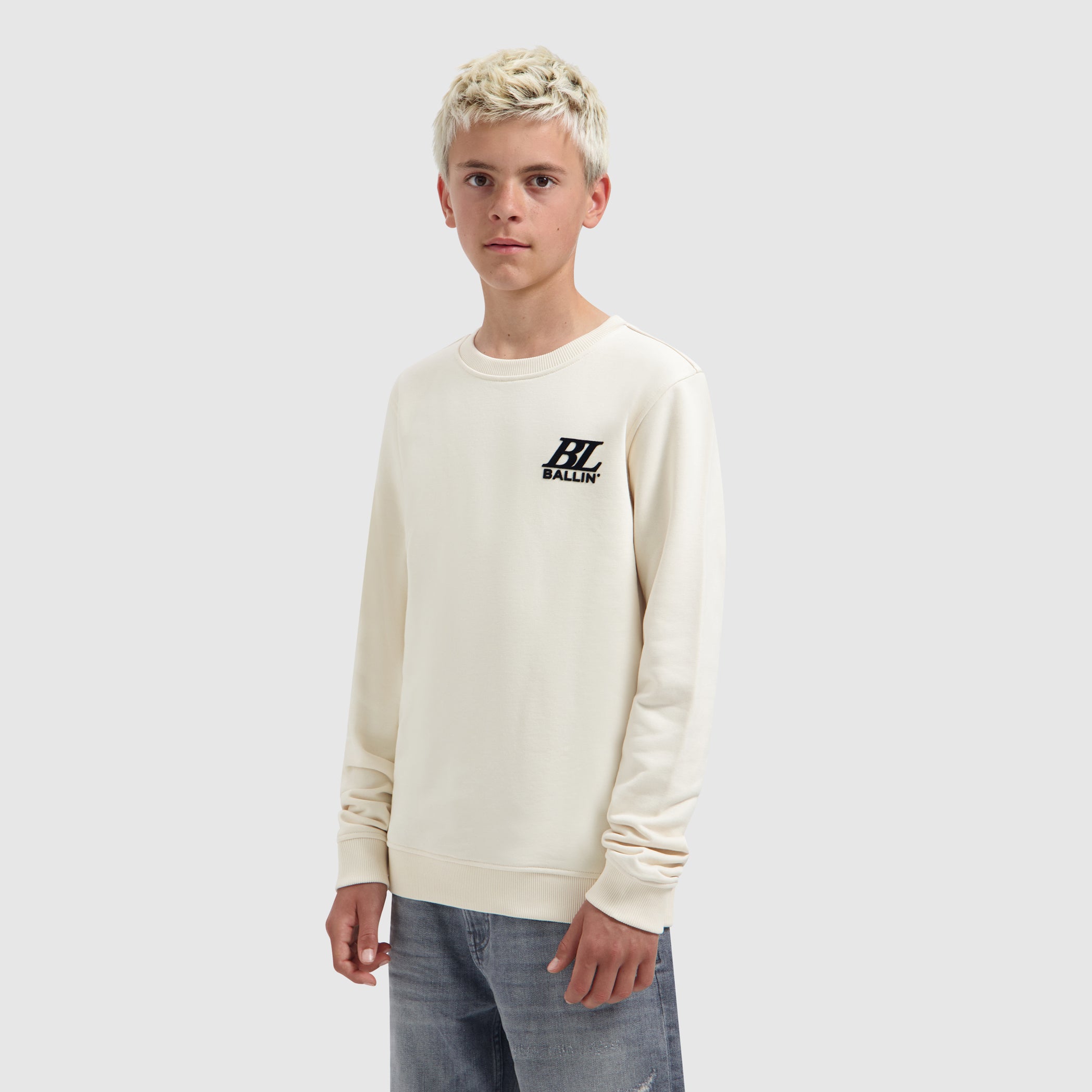 Junior Monogram Crewneck | Ecru