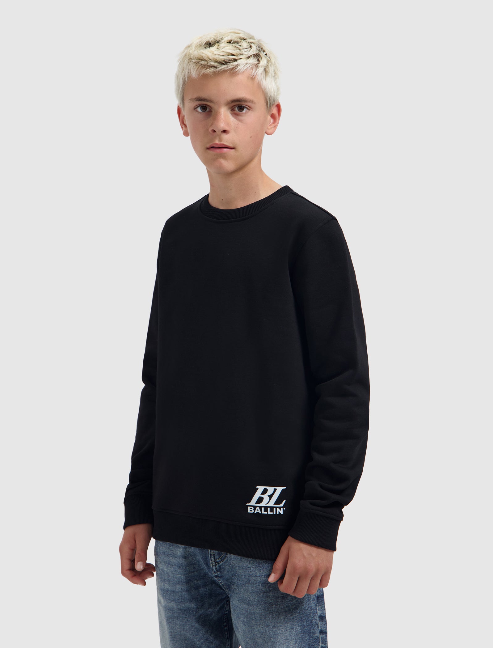 Junior Upside Out Crewneck | Black