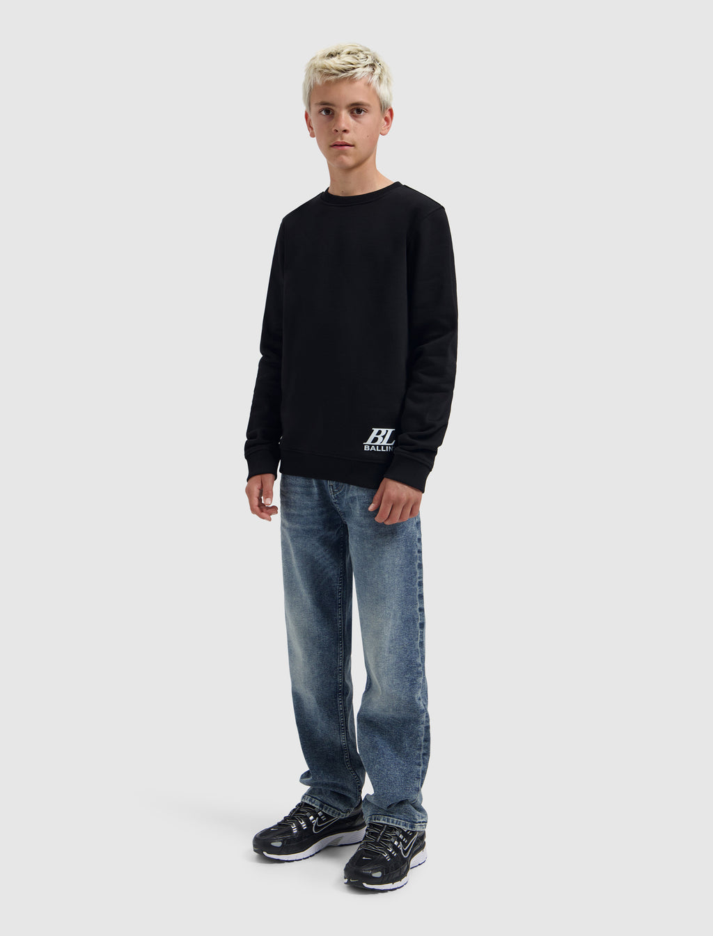 Junior Upside Out Crewneck | Black
