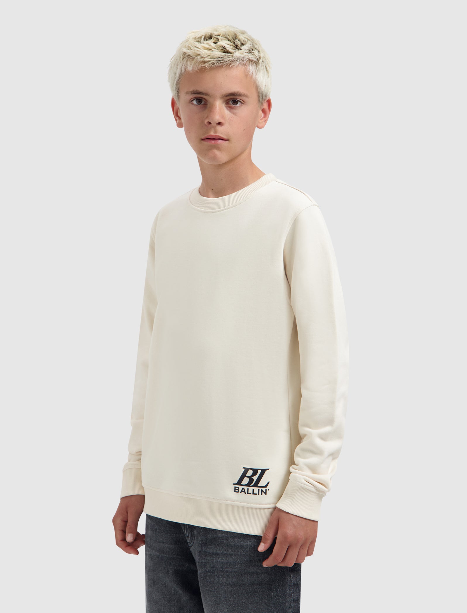 Junior Upside Out Crewneck | Ecru