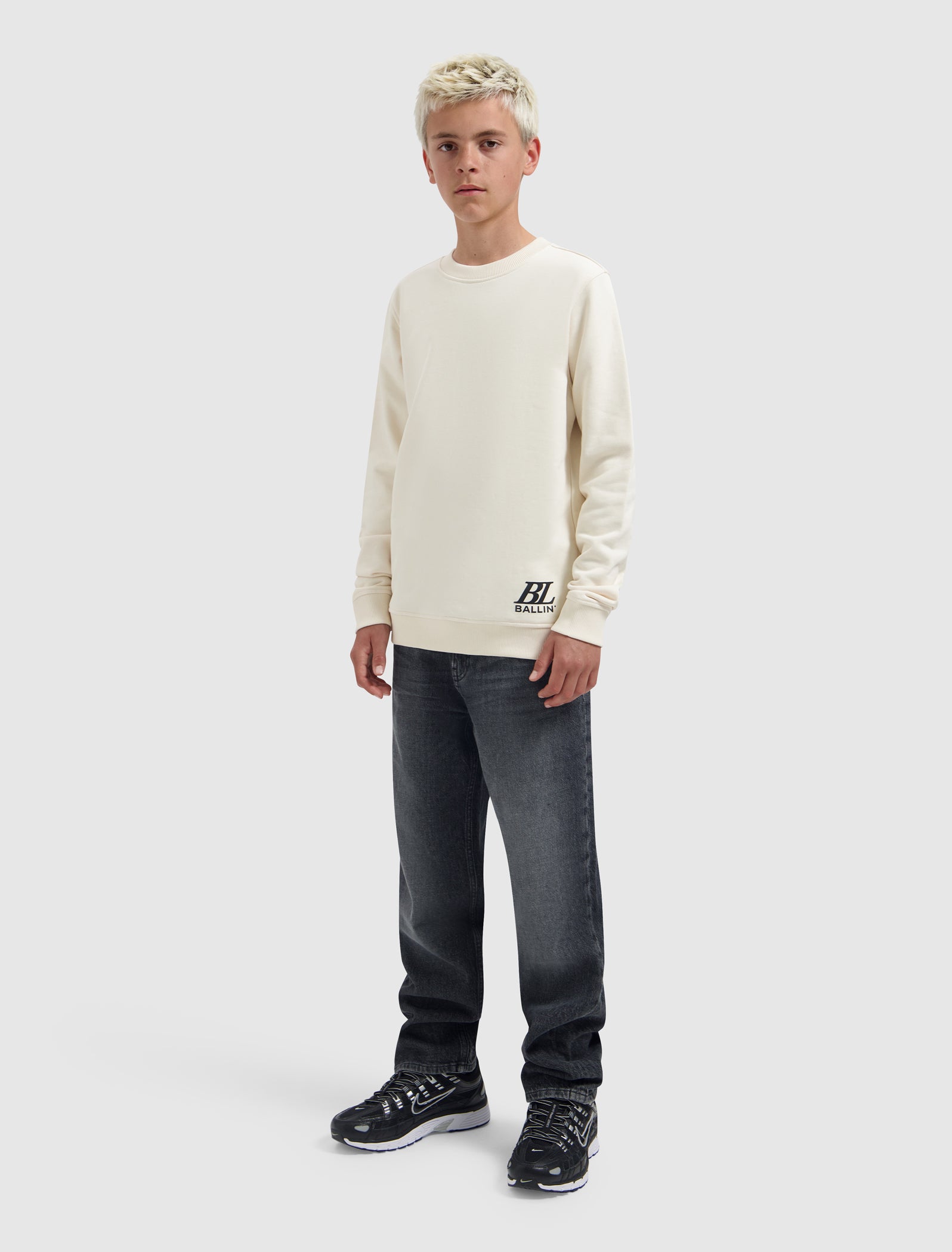 Junior Upside Out Crewneck | Ecru