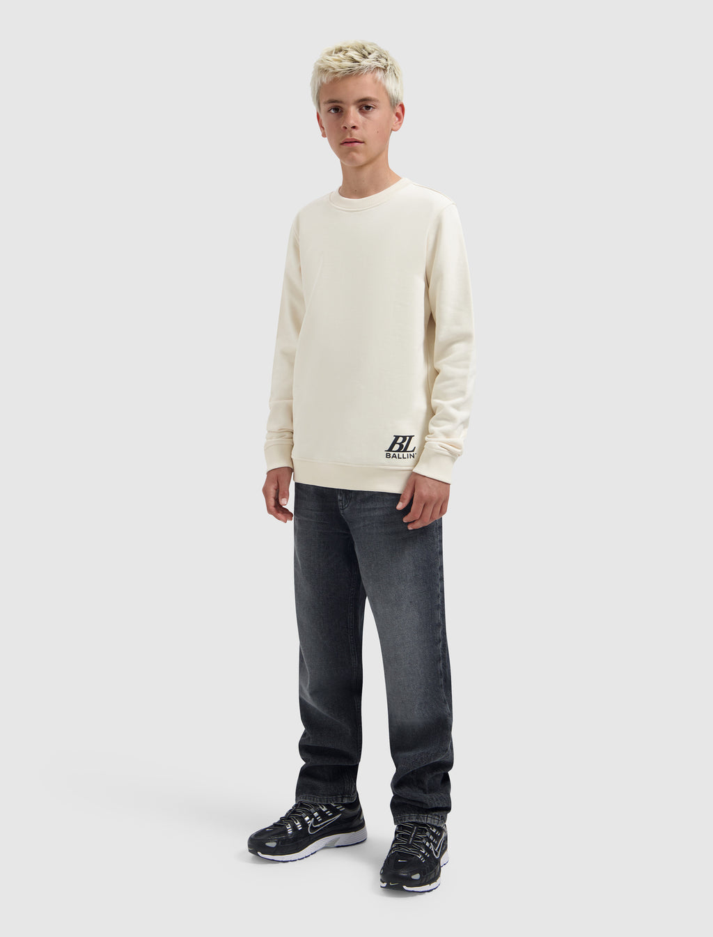 Junior Upside Out Crewneck | Ecru