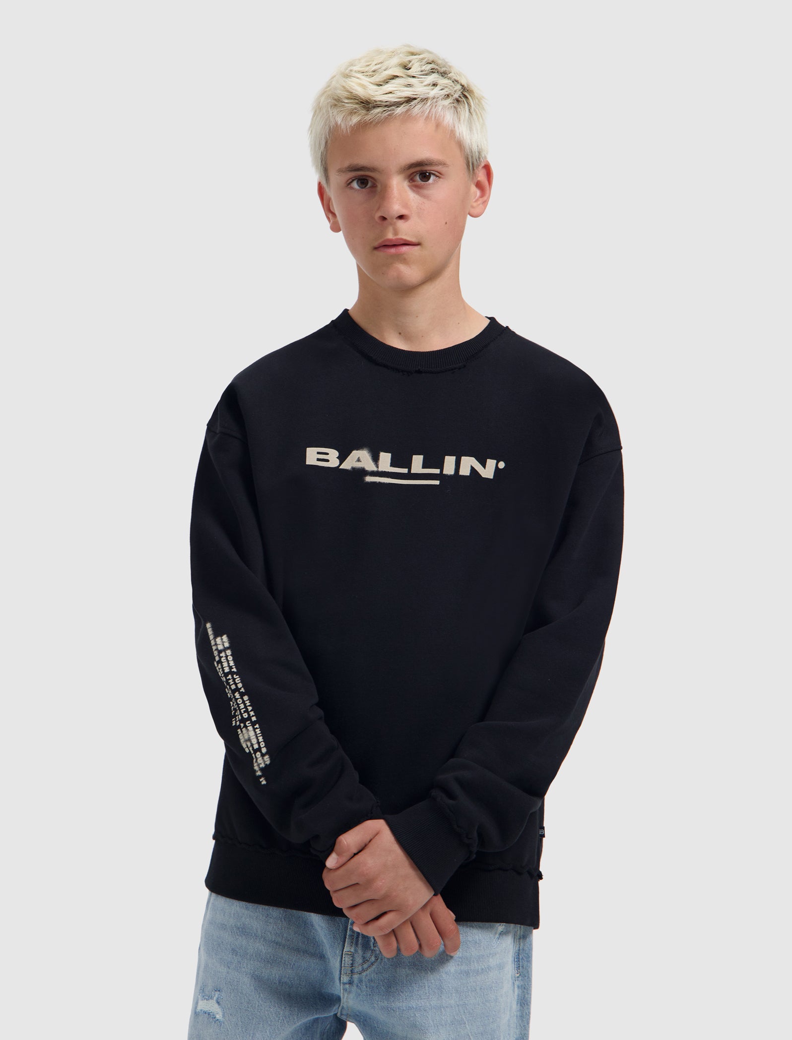 Junior Fade Out Crewneck | Black