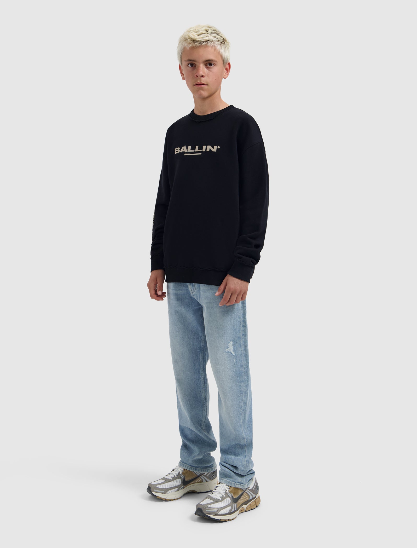 Junior Fade Out Crewneck | Black