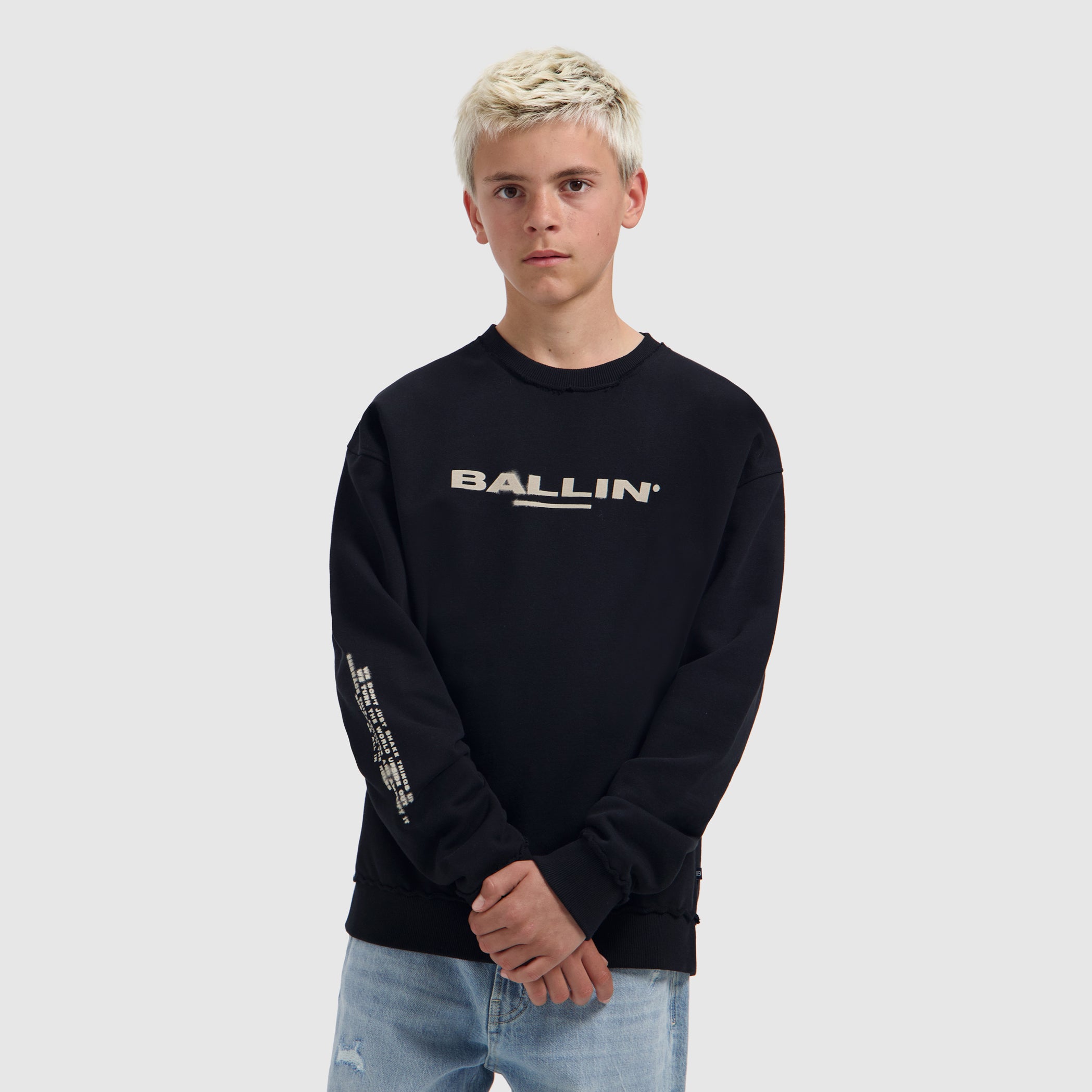 Junior Fade Out Crewneck | Black