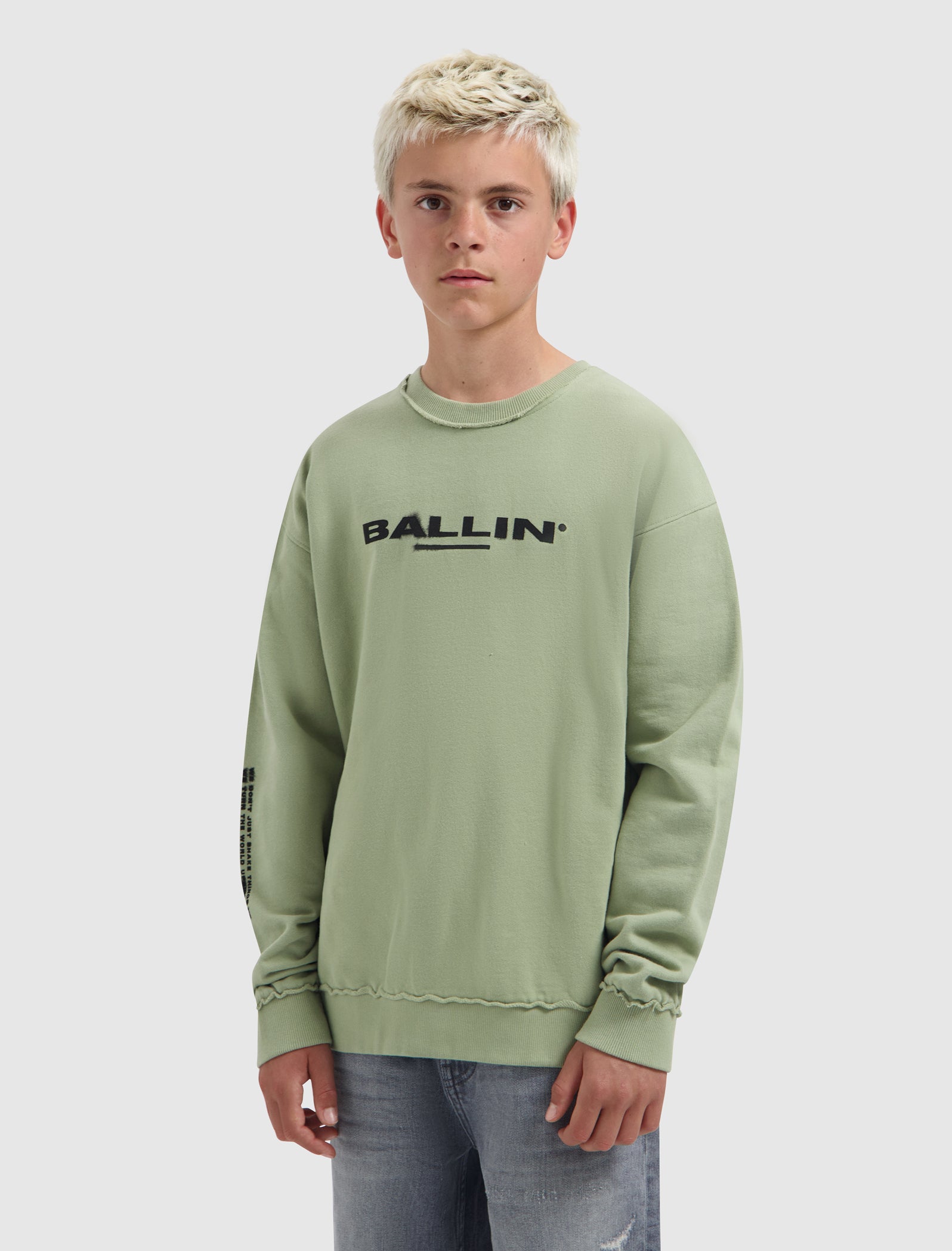 Junior Fade Out Crewneck | Army Green