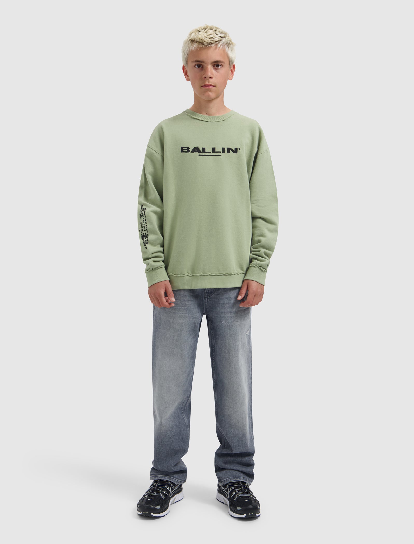 Junior Fade Out Crewneck | Army Green