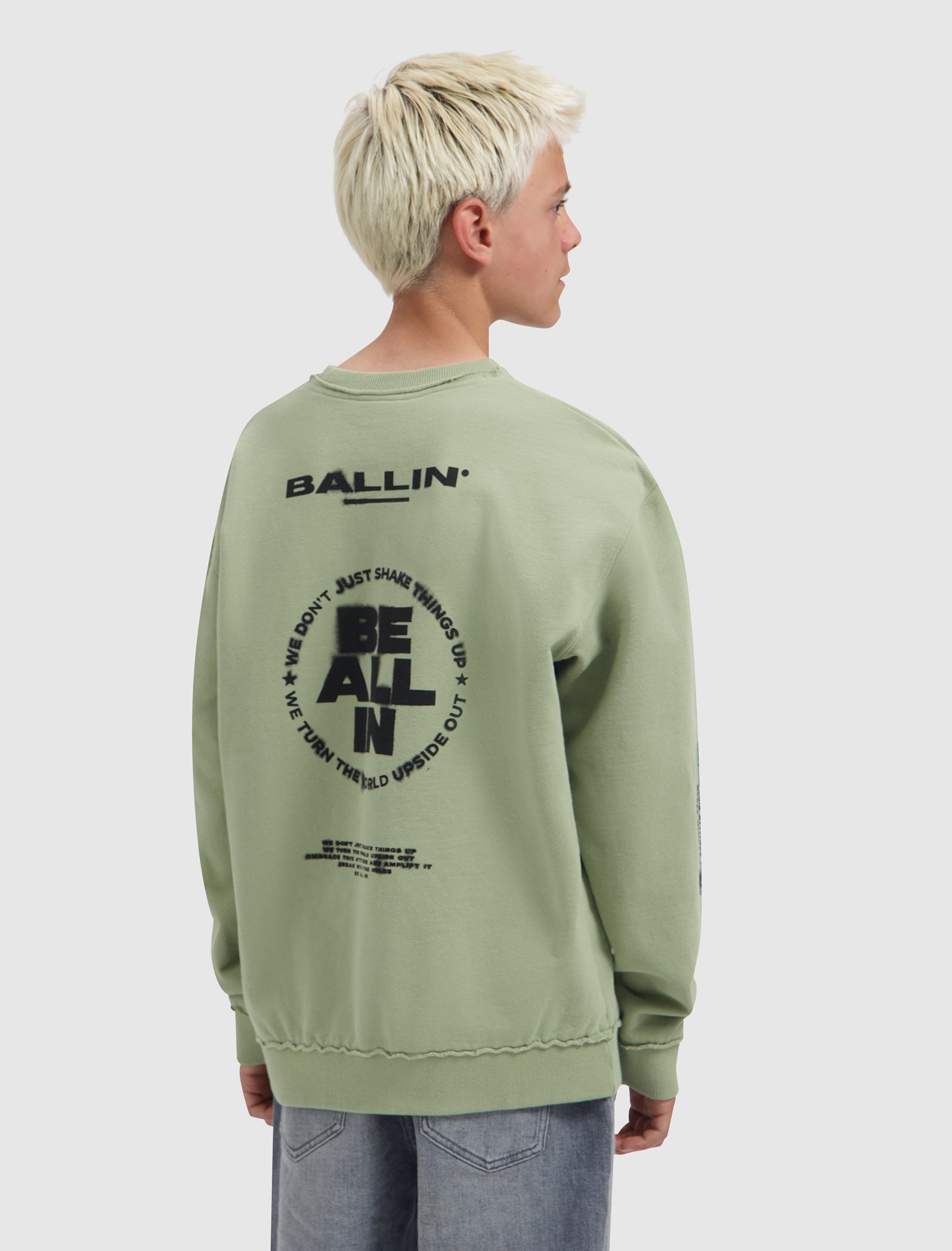 Junior Fade Out Crewneck | Army Green