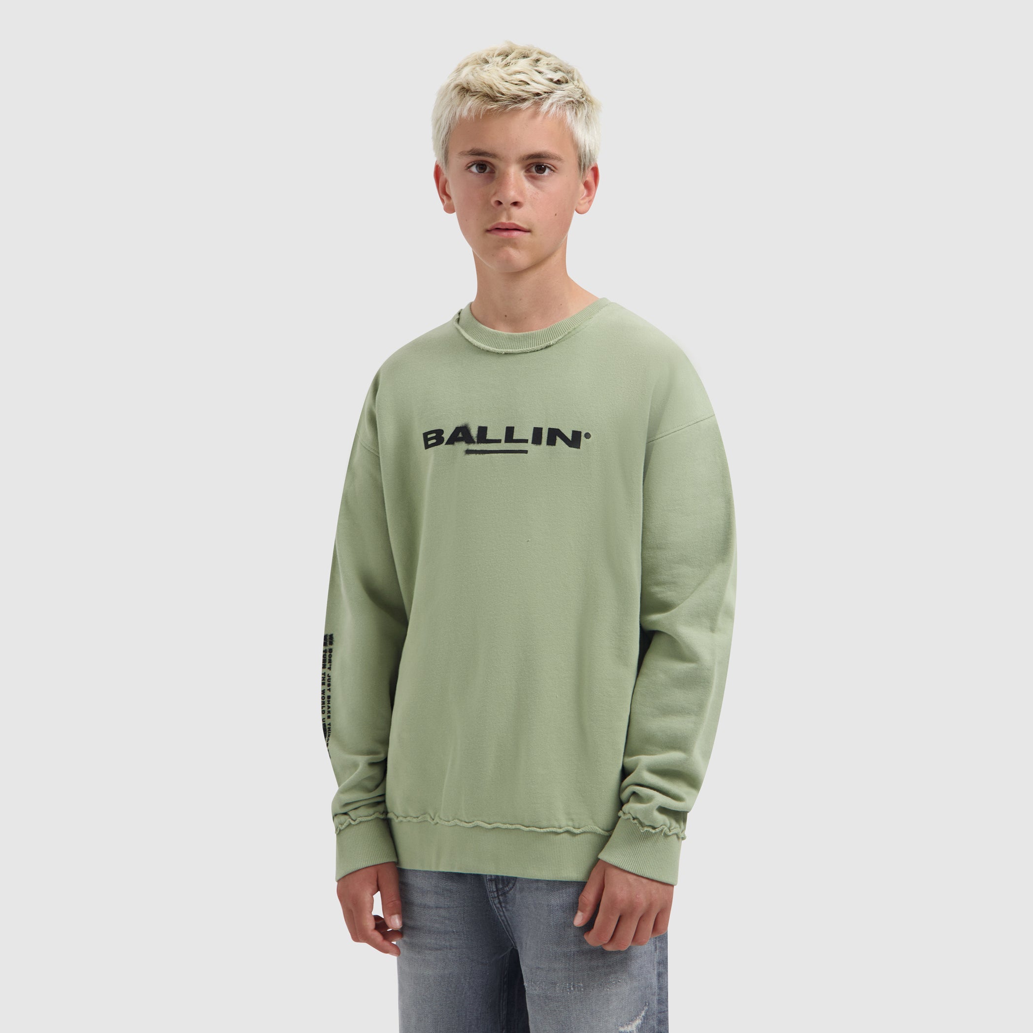 Junior Fade Out Crewneck | Army Green
