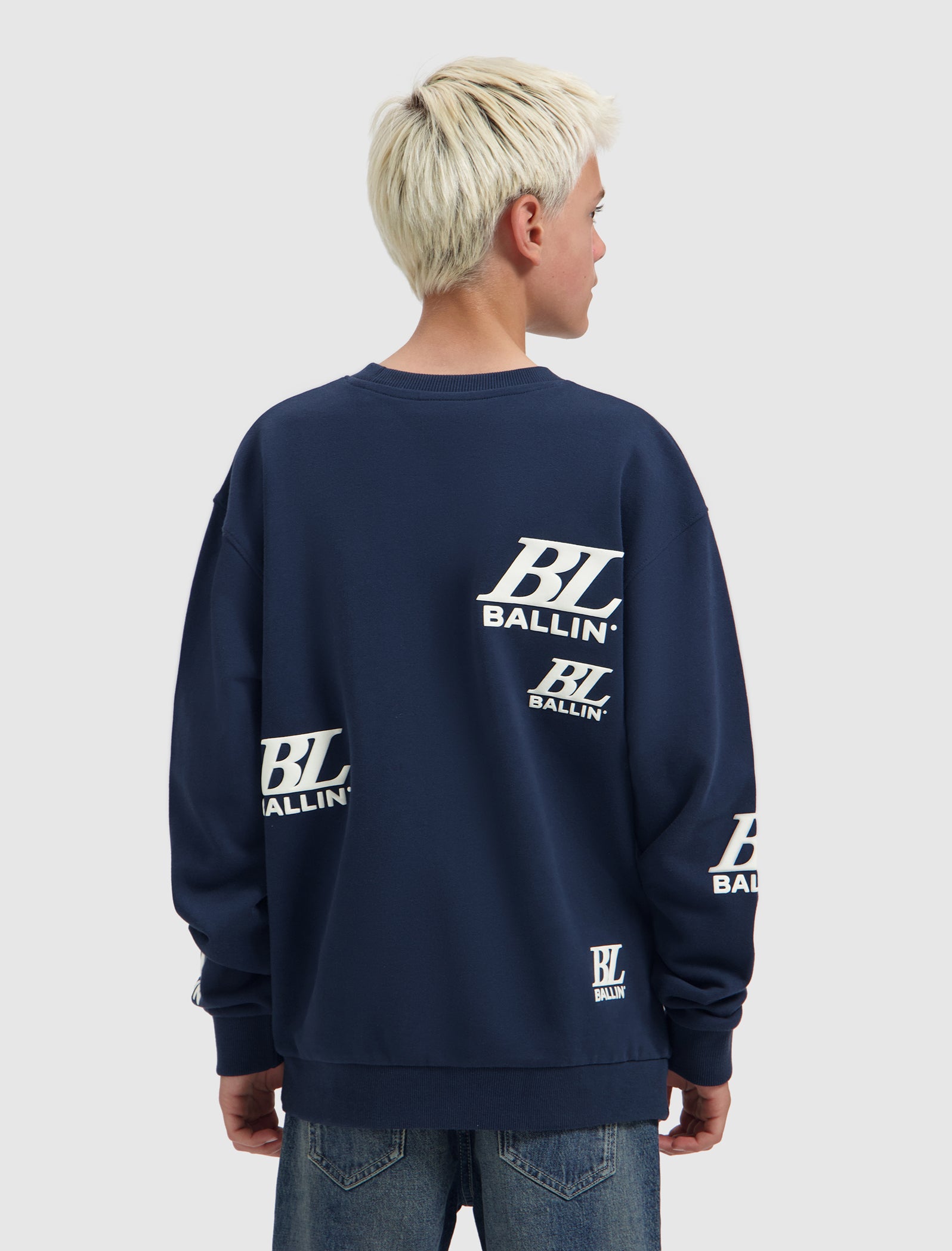 Junior Multi-Monogram Crewneck | Navy