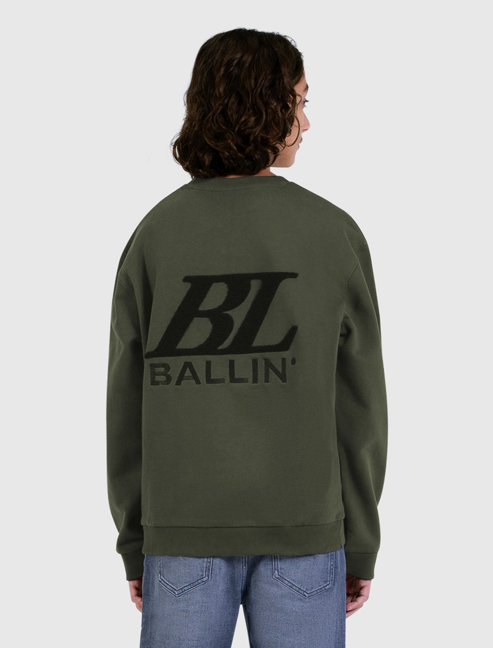 Junior Big Monogram Crewneck | Olive