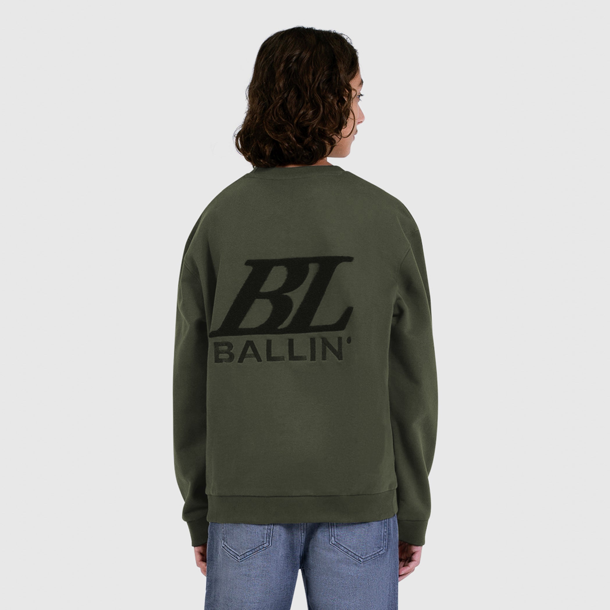 Junior Big Monogram Crewneck | Olive