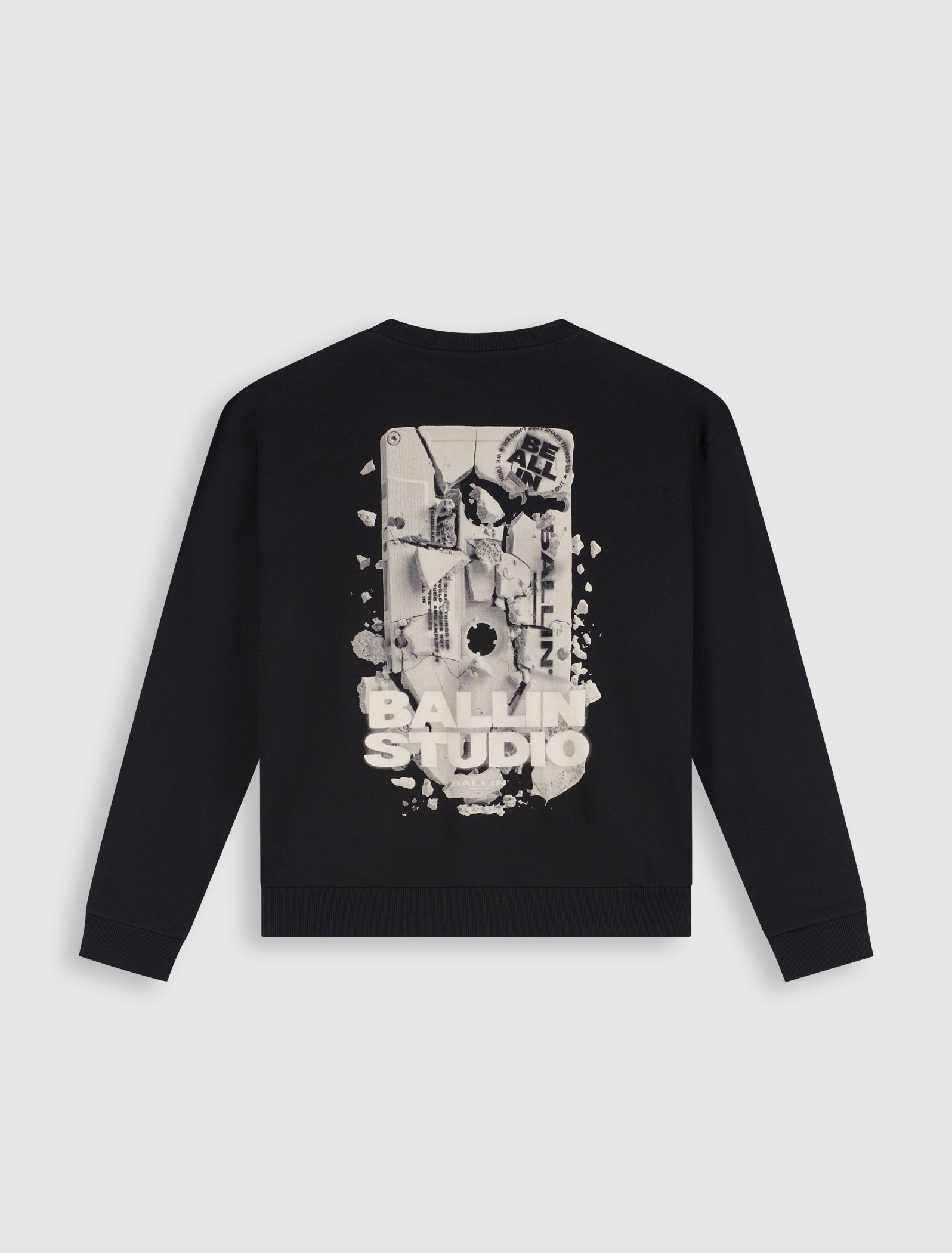 Junior Exploding Cassette Tape Crewneck | Black